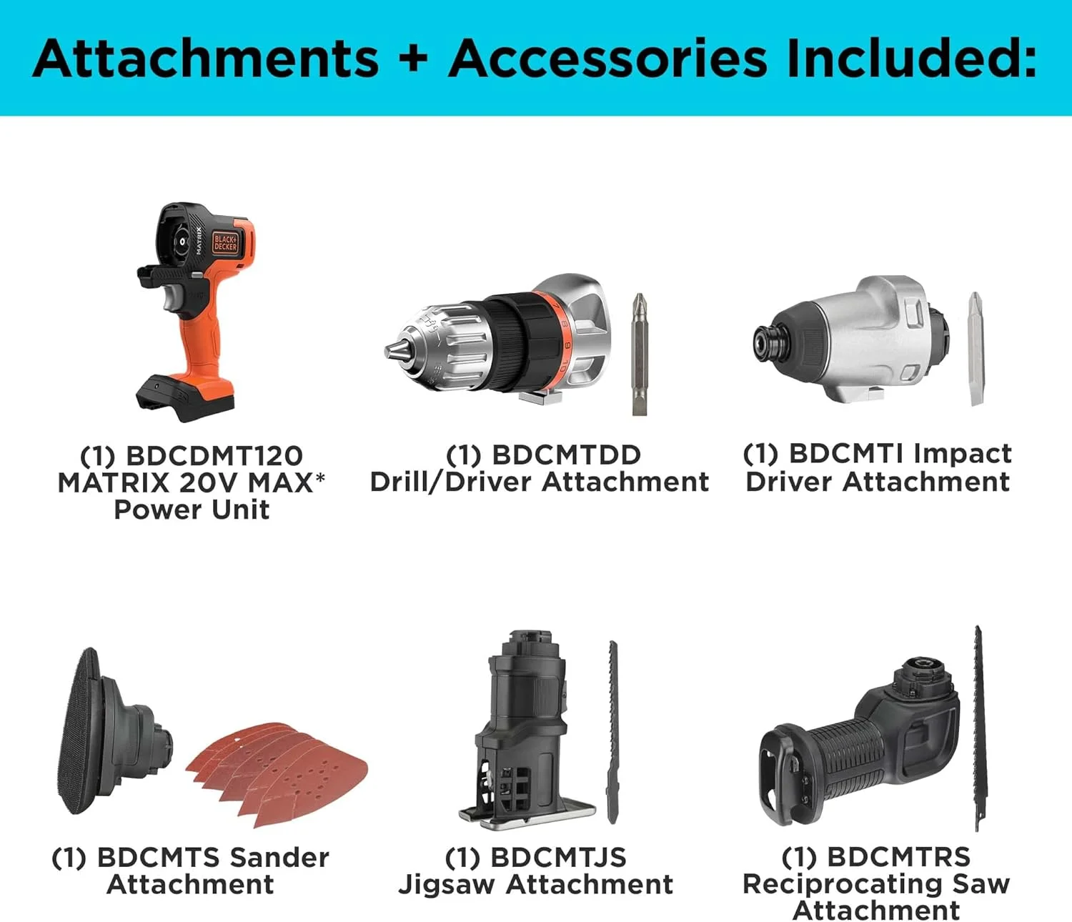 کیت ترکیبی 8 ابزاره شارژی بلک اند دکر مدل MATRIX 20V MAX* به همراه کیف نگهداری (BDCDMT1208KITC1)