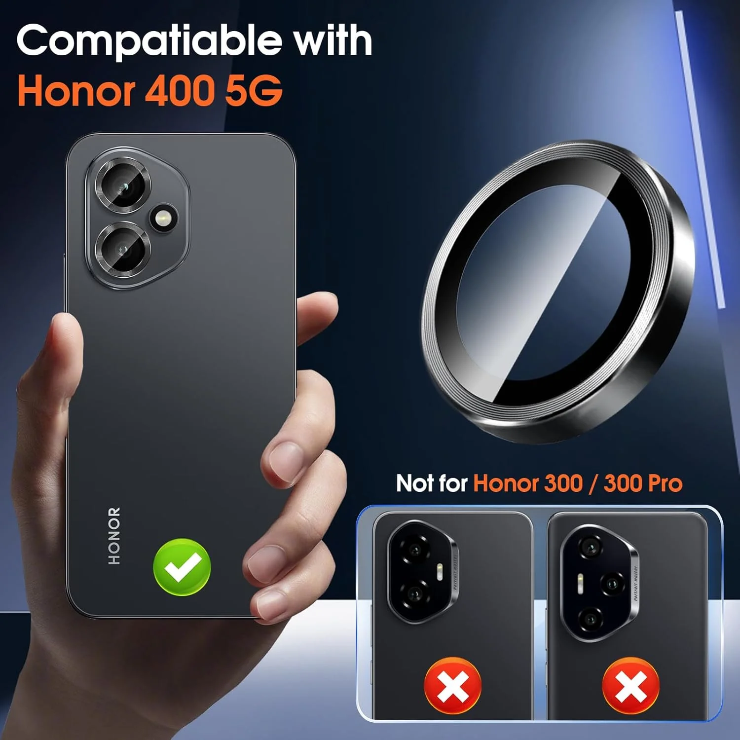 محافظ لنز دوربین عقب Funrae برای گوشی Honor 400 5G، حلقه فلزی محافظ لنز، محافظ صفحه نمایش دوربین و شیشه حرارت دیده 9H HD با مقاومت بالا - مشکی محافظ لنز دوربین عقب Funrae برای گوشی Honor 400 5G، حلقه فلزی محافظ لنز، محافظ صفحه نمایش دوربین و شیشه حرارت دیده 9H HD با مقاومت بالا - مشکی
