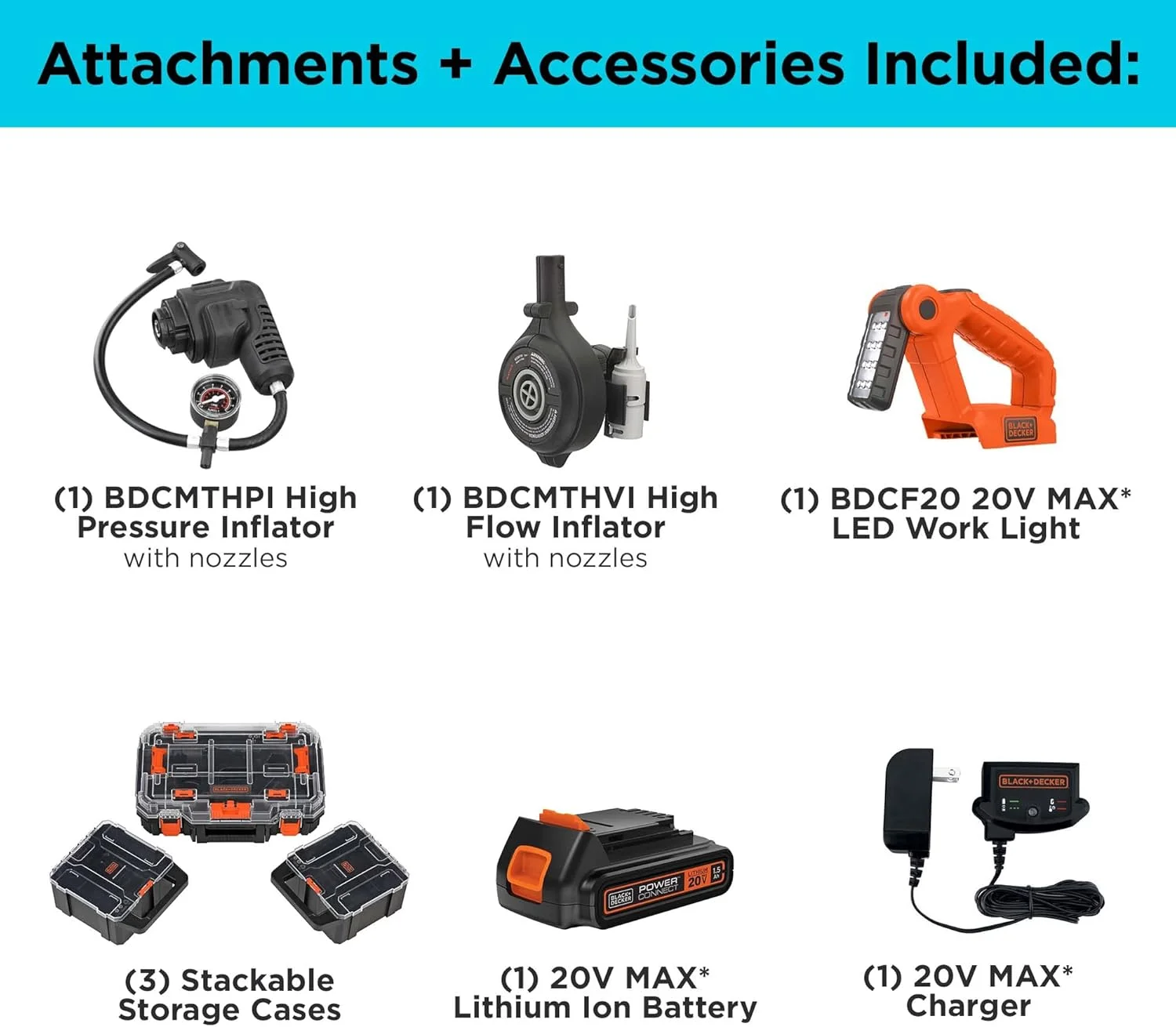 کیت ترکیبی 8 ابزاره شارژی بلک اند دکر مدل MATRIX 20V MAX* به همراه کیف نگهداری (BDCDMT1208KITC1)