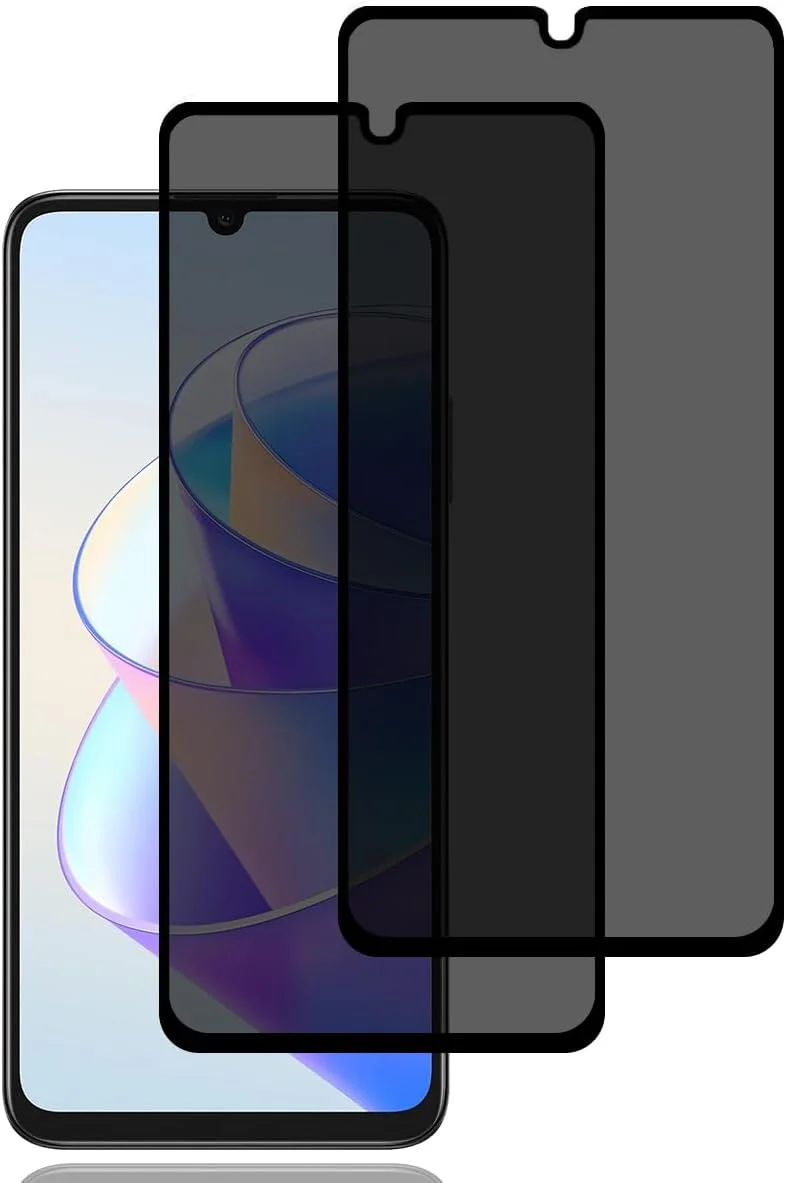 محافظ صفحه نمایش حریم خصوصی BCHKLAI برای Honor X7a [بسته 2 عددی]، فیلم شیشه ای حرارت دیده ضد جاسوسی، سختی 9H، ضد خش، ضد اثر انگشت، بدون حباب، محافظ صفحه نمایش ضد جاسوسی برای Honor X7a