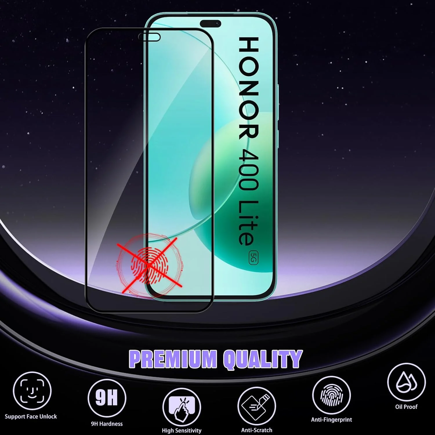 محافظ صفحه نمایش حریم خصوصی HinZann برای گوشی هوشمند Honor 400 Lite 5G، [بسته 2+2] شیشه حرارت دیده ضد جاسوسی + محافظ دوربین، سختی 9H، محافظ صفحه نمایش حریم خصوصی برای Honor 400 Lite 5G