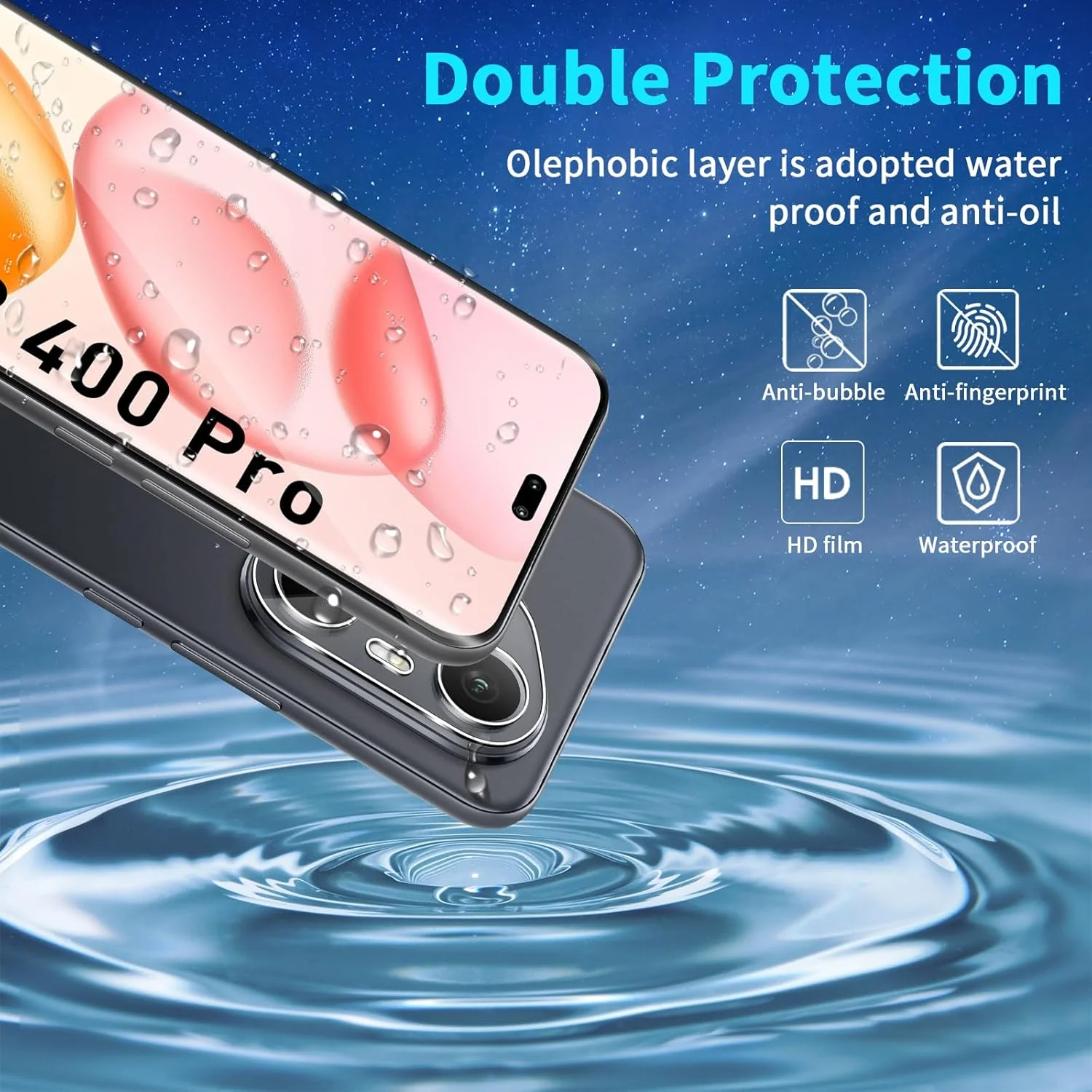 محافظ صفحه نمایش شیشه ای حرارتی Lutree برای Honor 400 Pro، بسته 2+2، محافظ صفحه نمایش سه بعدی + محافظ لنز دوربین، فیلم HD بدون حباب با سختی 9H، شیشه محافظ ممتاز ضد خش محافظ صفحه نمایش شیشه ای حرارتی Lutree برای Honor 400 Pro، بسته 2+2، محافظ صفحه نمایش سه بعدی + محافظ لنز دوربین، فیلم HD بدون حباب با سختی 9H، شیشه محافظ ممتاز ضد خش
