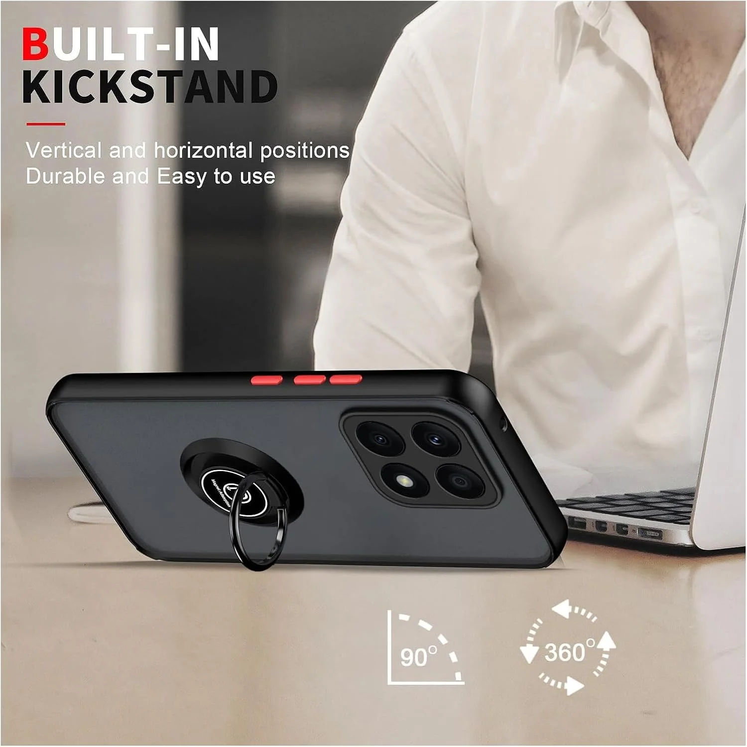 کاور مشکی گوشی آنر X8b مدل LYZXMY به همراه استند انگشتی و 2 عدد محافظ صفحه نمایش شیشه ای حرارت دیده، کاور ضد ضربه و ضد خش PC + TPU کاور مشکی گوشی آنر X8b مدل LYZXMY به همراه استند انگشتی و 2 عدد محافظ صفحه نمایش شیشه ای حرارت دیده، کاور ضد ضربه و ضد خش PC + TPU