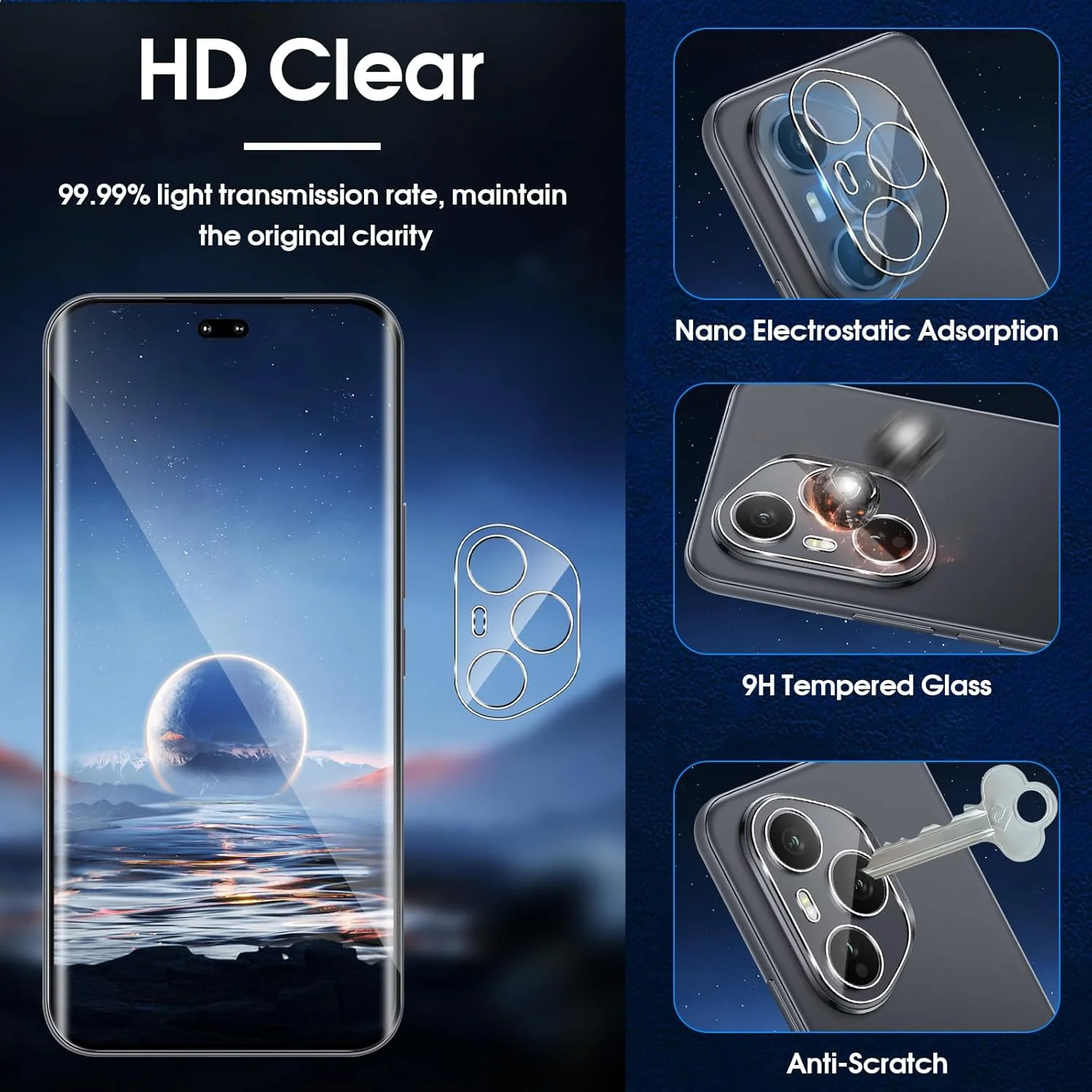 محافظ صفحه نمایش شیشه ای حرارتی Lutree برای Honor 400 Pro، بسته 2+2، محافظ صفحه نمایش سه بعدی + محافظ لنز دوربین، فیلم HD بدون حباب با سختی 9H، شیشه محافظ ممتاز ضد خش محافظ صفحه نمایش شیشه ای حرارتی Lutree برای Honor 400 Pro، بسته 2+2، محافظ صفحه نمایش سه بعدی + محافظ لنز دوربین، فیلم HD بدون حباب با سختی 9H، شیشه محافظ ممتاز ضد خش
