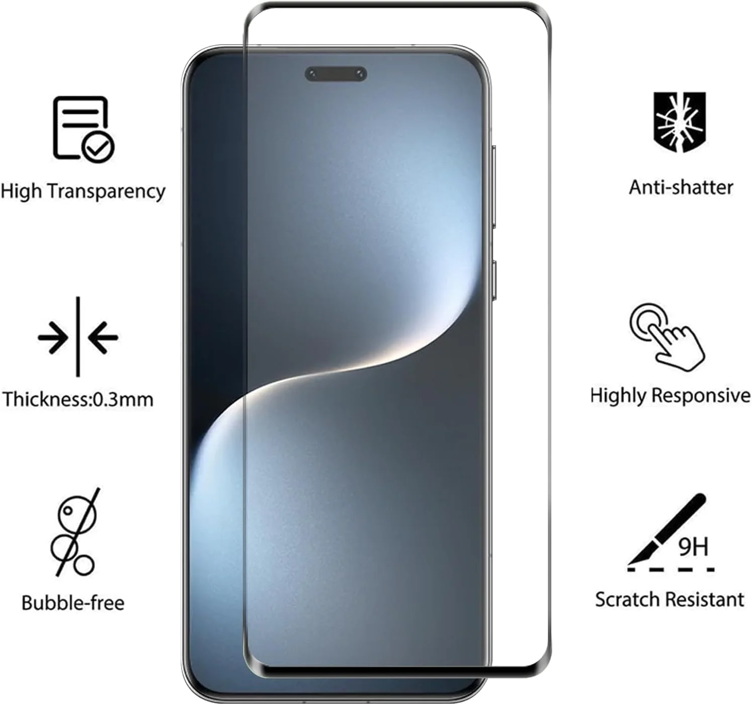 محافظ صفحه نمایش [بسته 2+2 عددی] Moninsta سازگار با گوشی Honor Magic 7 Pro 5G به همراه محافظ لنز، سختی 9H ضد خش، پشتیبانی از باز کردن قفل با اثر انگشت