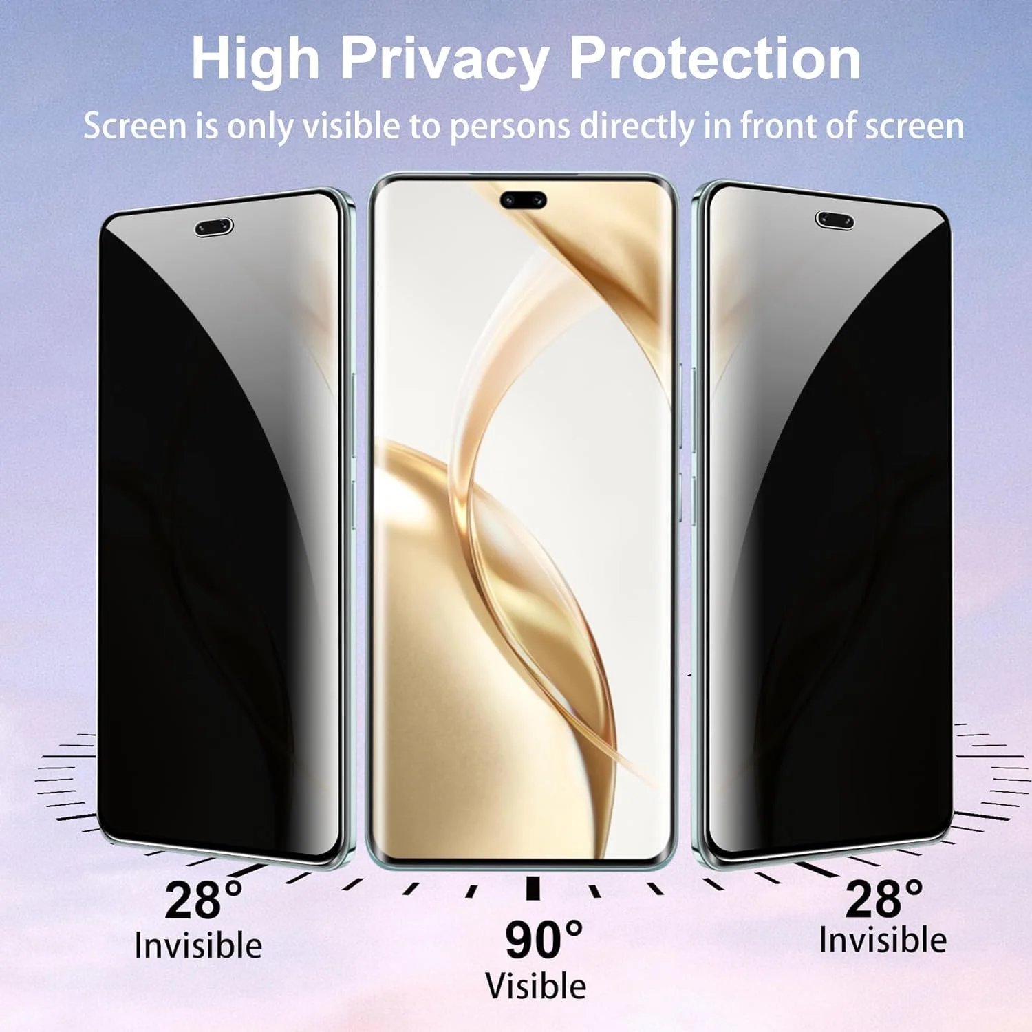 Gruattreay [2 Pack] Privacy Screen Protector Compatible with Honor 200 Pro 5G + [2 Pack] Glass Camera Lens Protector, Anti-Spy Tempered Glass Film, Anti-Scratch, Bubble-Free