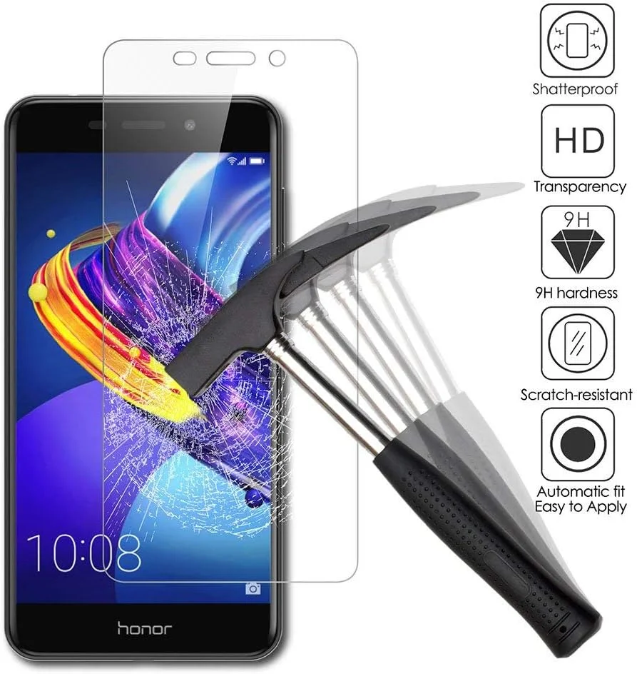 MaiJin Compatible with Honor 6C Pro Screen Protector Foils, (2 Pack) 9H Hardness Tempered Glass Film for Huawei Honor 6C Pro, Honor V9 Play