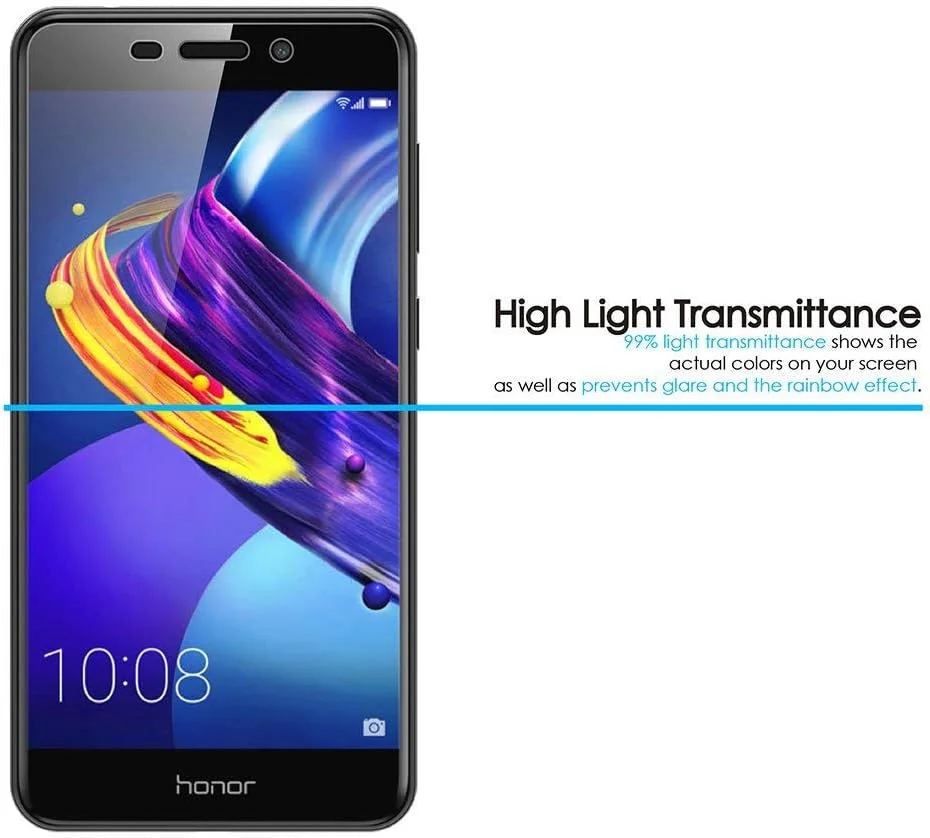MaiJin Compatible with Honor 6C Pro Screen Protector Foils, (2 Pack) 9H Hardness Tempered Glass Film for Huawei Honor 6C Pro, Honor V9 Play