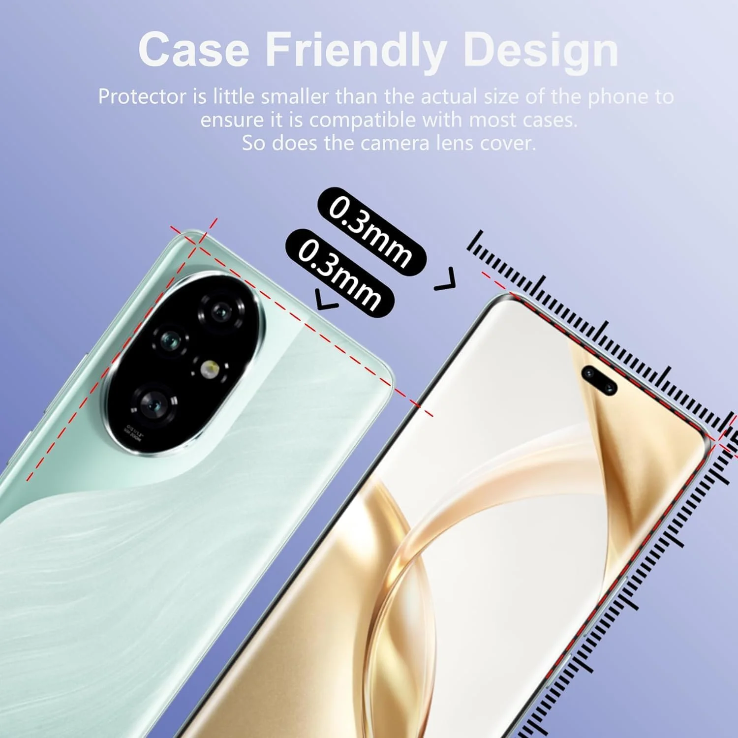 Gruattreay [2 Pack] Privacy Screen Protector Compatible with Honor 200 Pro 5G + [2 Pack] Glass Camera Lens Protector, Anti-Spy Tempered Glass Film, Anti-Scratch, Bubble-Free