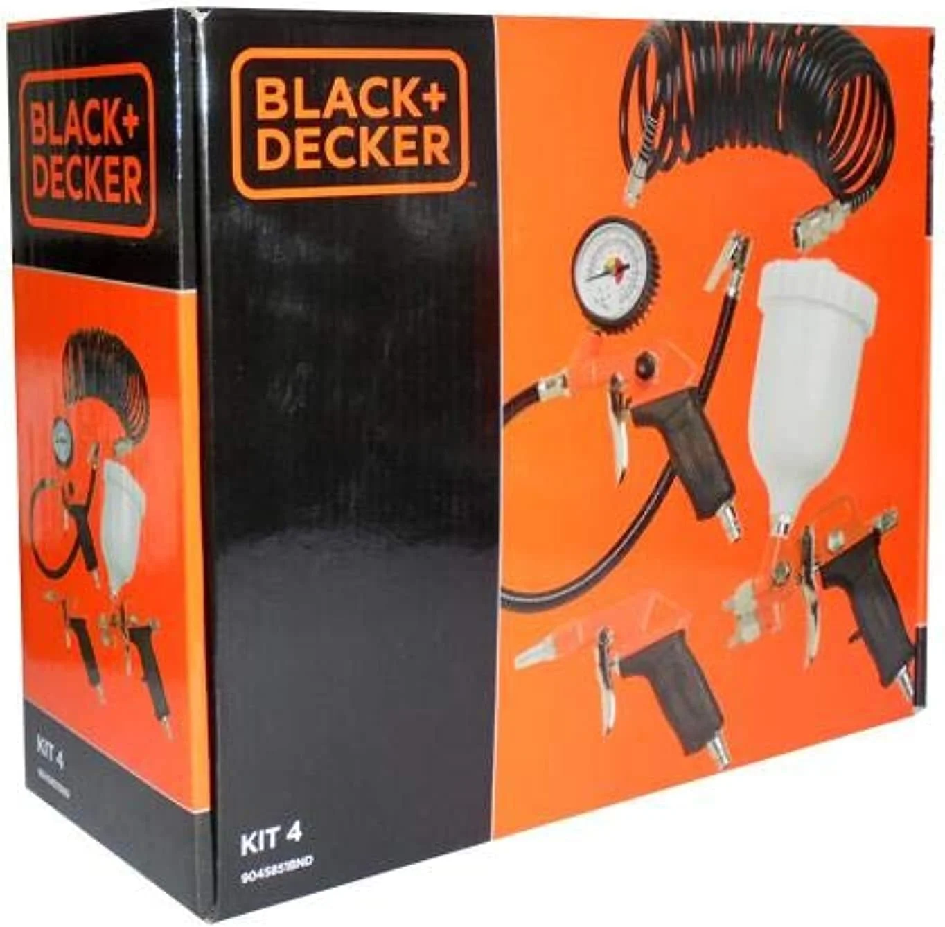 کیت ابزار بادی 4 تکه بلک اند دکر، کیت حرفه ای چند منظوره برای مصارف خانگی، DIY و نقاشی، ایده آل برای گاراژ، دفتر، مشکی