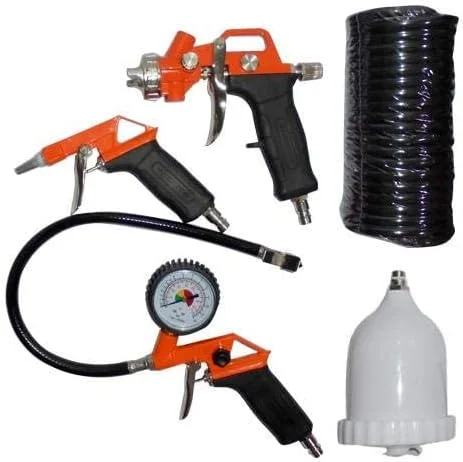 کیت ابزار بادی 4 تکه بلک اند دکر، کیت حرفه ای چند منظوره برای مصارف خانگی، DIY و نقاشی، ایده آل برای گاراژ، دفتر، مشکی