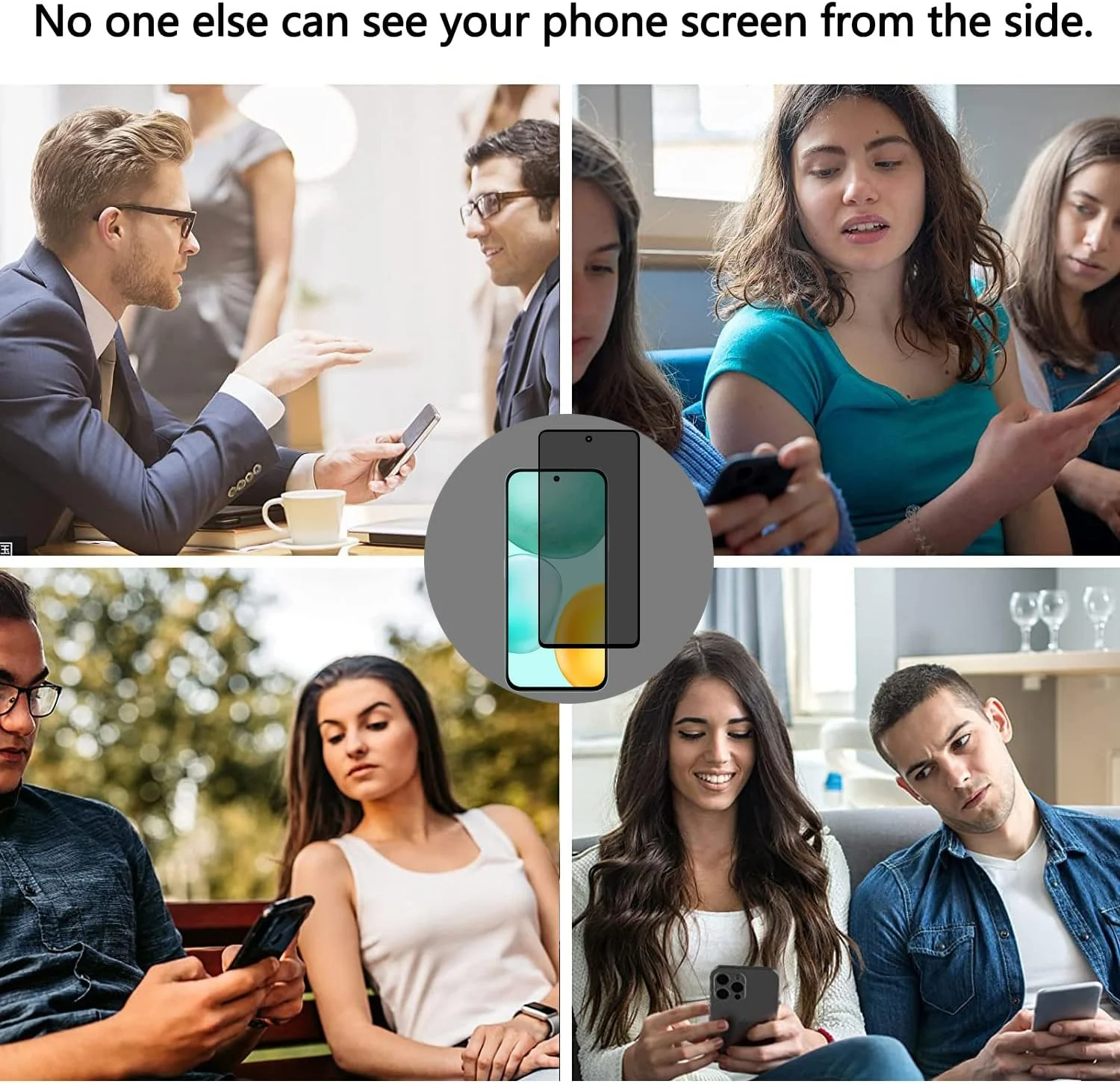محافظ صفحه نمایش حریم خصوصی FiiMoo برای HONOR X6c، محافظ صفحه نمایش ضد جاسوسی، [سازگار با قاب][سختی 9H][ضد خش]، شیشه حرارت دیده حریم خصوصی برای HONOR X6c