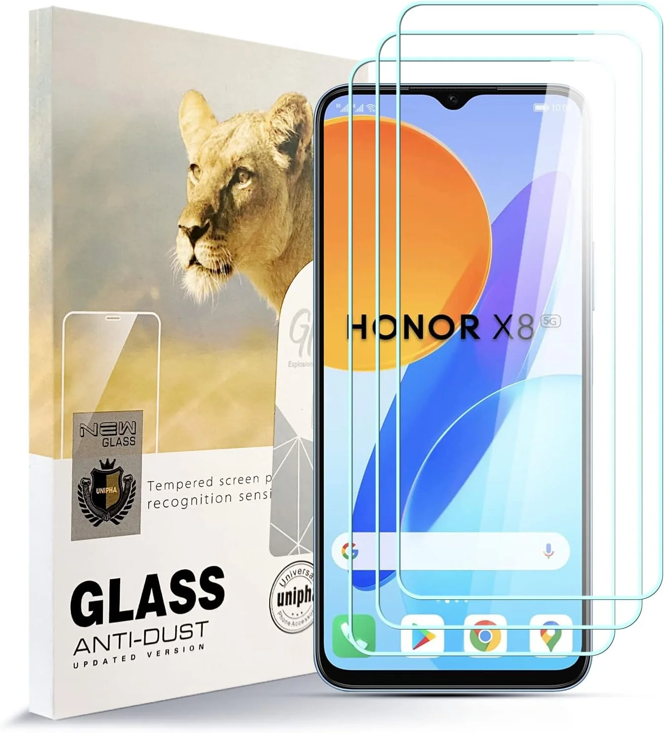 محافظ صفحه نمایش AYSOW برای گوشی آنر X8 5G، شیشه پریمیوم 0.3 میلی‌متری با سختی 9H، فیلم 2.5D، ضد خش، بدون حباب، محافظ صفحه نمایش شیشه ای برای آنر X8 5G [بسته 3 عددی]