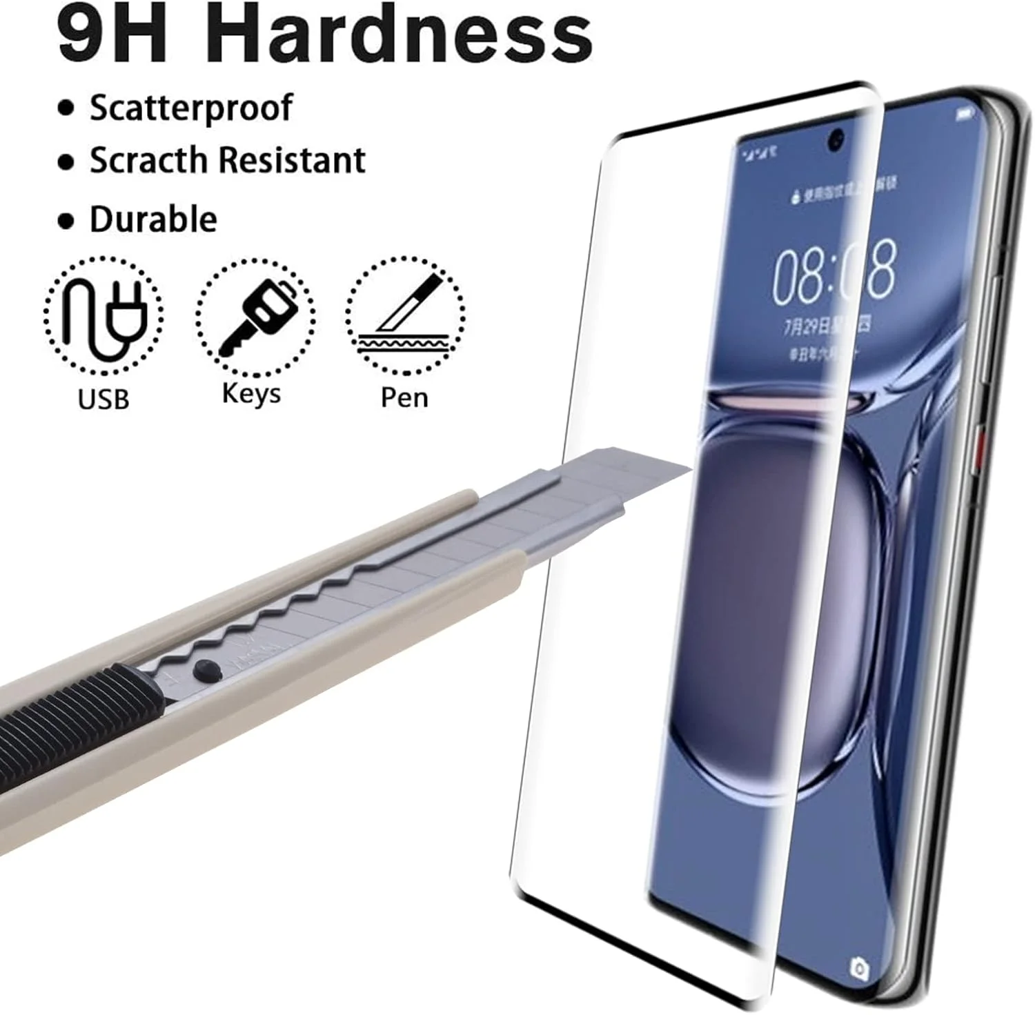 محافظ صفحه نمایش و لنز دوربین شیشه ای حرارت دیده Gruattreay سازگار با Honor 400 Pro 5G بسته 2+2 عددی، وضوح HD، ضد خش، سختی 9H، بدون حباب، [پشتیبانی از باز کردن قفل با اثر انگشت]