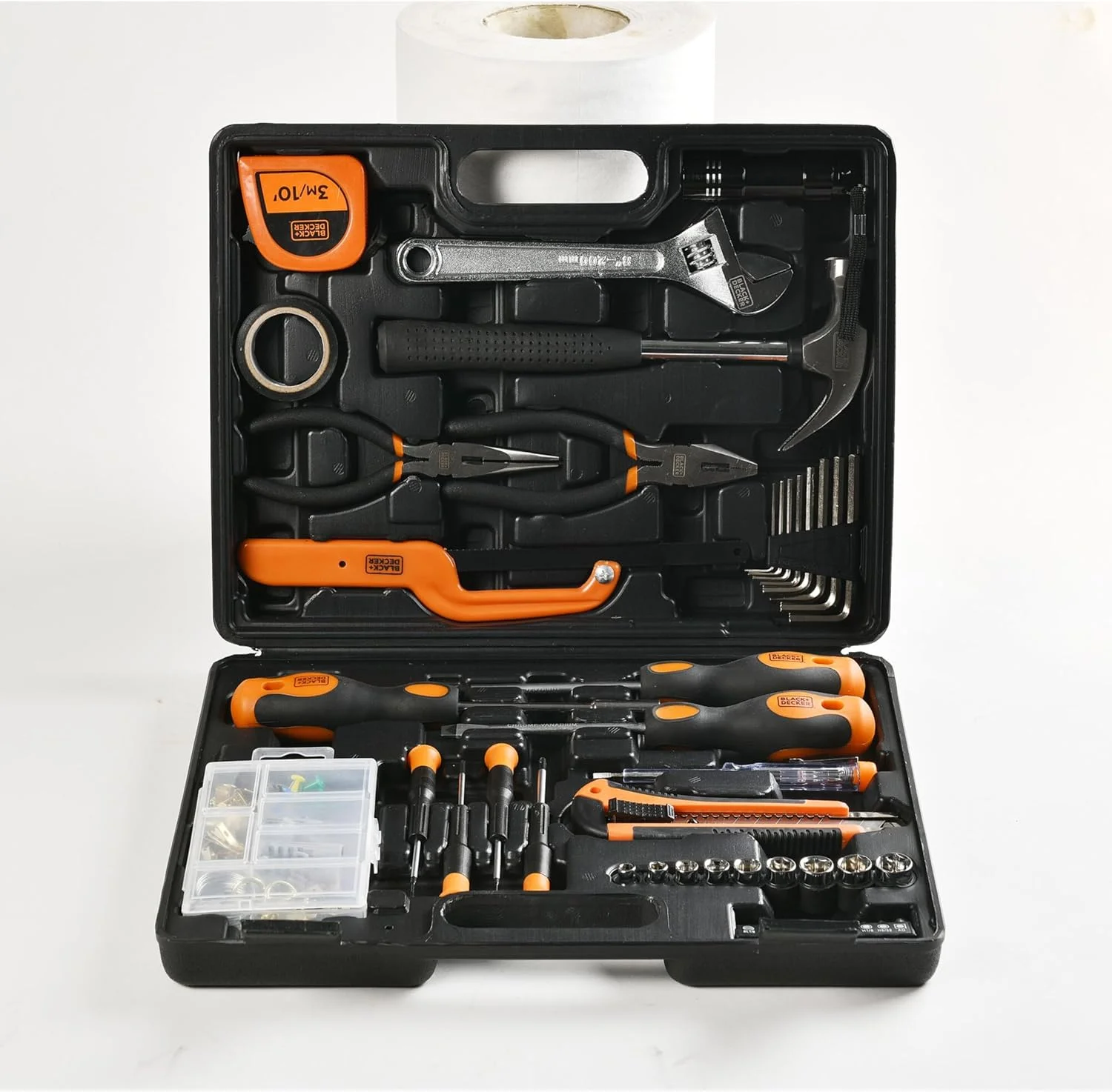 Black & Decker 126 Pieces Hand Tool Kit In Kitbox For Home Diy & Professional USe, Orange/Black - Bmt126C, 2 Years Warranty