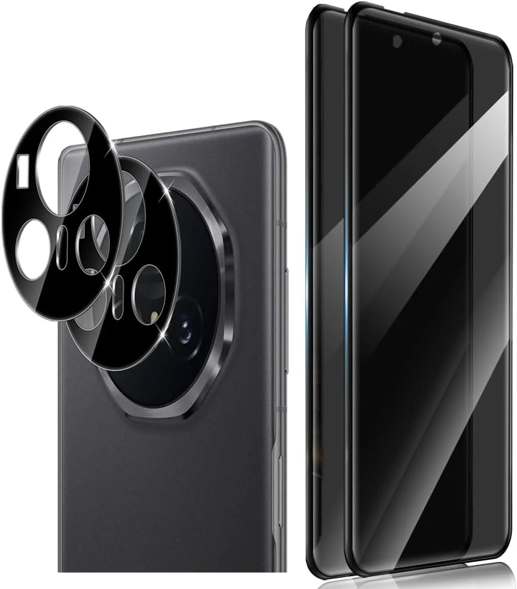 محافظ صفحه نمایش حریم خصوصی شیشه ای حرارت دیده کجوتوراو سازگار با آنر مجیک V3 به همراه محافظ لنز دوربین