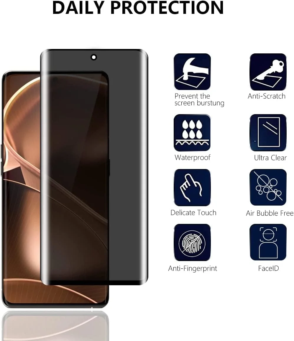 محافظ صفحه نمایش حریم خصوصی Fiokxie [بسته 2 عددی] برای HONOR X9b - محافظ صفحه نمایش حریم خصوصی تمام صفحه، فیلم شیشه ای سخت شده سه بعدی، محافظ ضد خش با پوشش کامل و سختی 9H