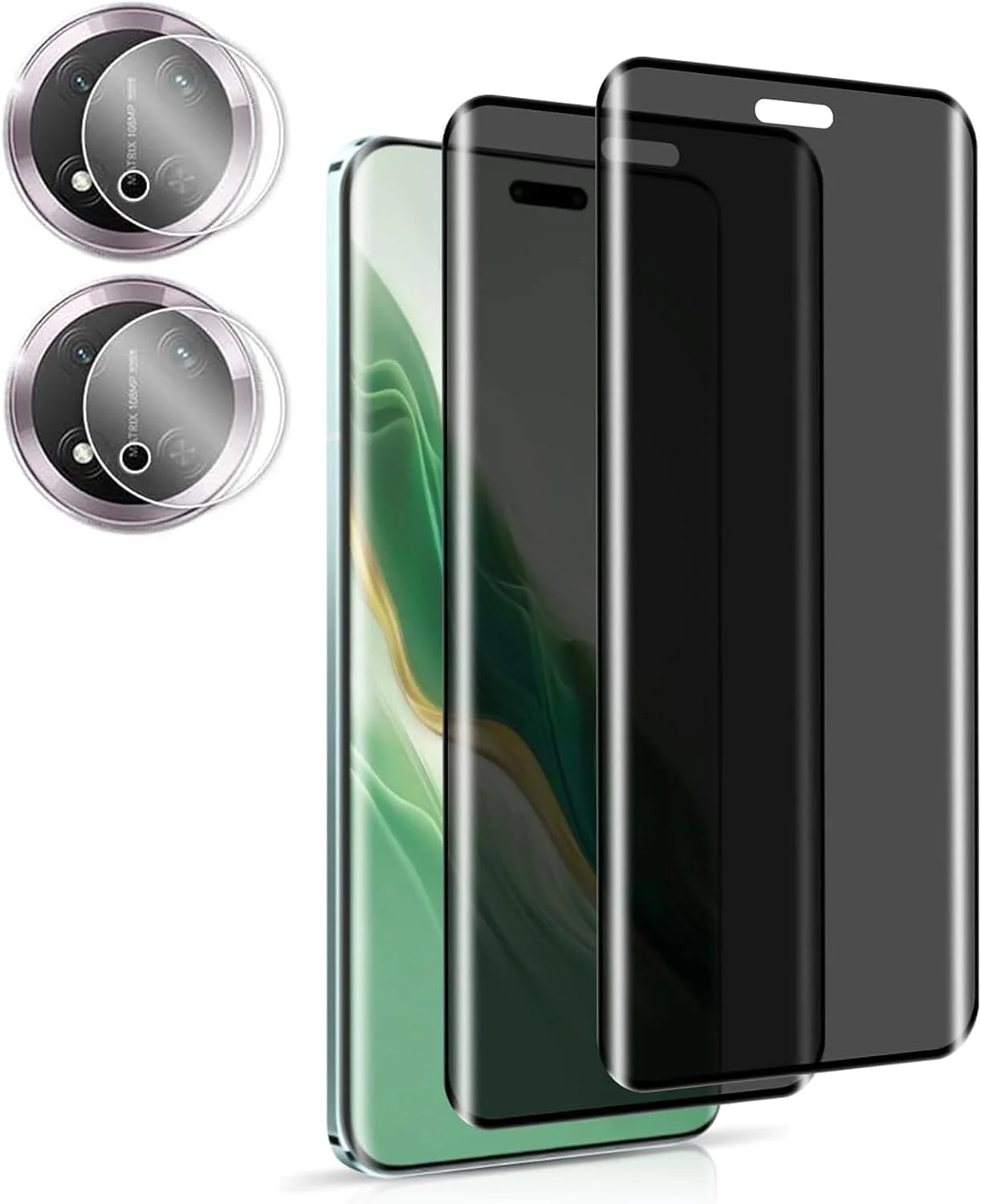 محافظ صفحه حریم خصوصی شیشه ای حرارت دیده کجوتراو سازگار با آنر X9C به همراه محافظ لنز دوربین