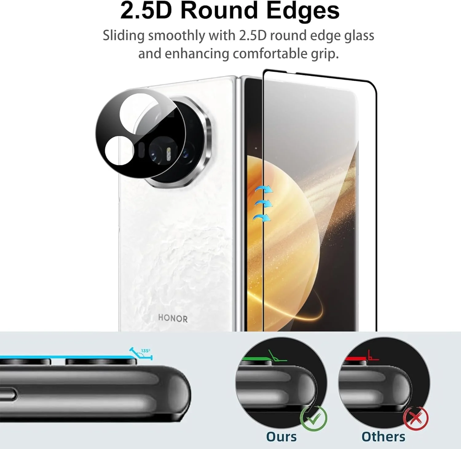 محافظ صفحه نمایش Gruattreay سازگار با Honor Magic V3 2024، شامل 2 عدد شیشه حرارت دیده با سختی 9H برای صفحه بیرونی + 2 عدد محافظ نرم TPU برای صفحه داخلی + 2 عدد محافظ ضد خش دوربین محافظ صفحه نمایش Gruattreay سازگار با Honor Magic V3 2024، شامل 2 عدد شیشه حرارت دیده با سختی 9H برای صفحه بیرونی + 2 عدد محافظ نرم TPU برای صفحه داخلی + 2 عدد محافظ ضد خش دوربین