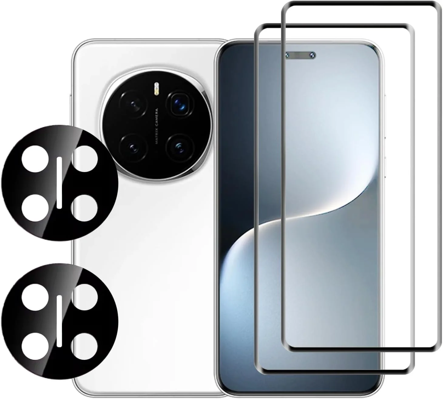 محافظ صفحه نمایش شیشه ای حرارت دیده سازگار با HONOR Magic 7 Pro 5G به همراه محافظ لنز، سختی 9H ضد خش، نصب آسان [6.8 اینچ]