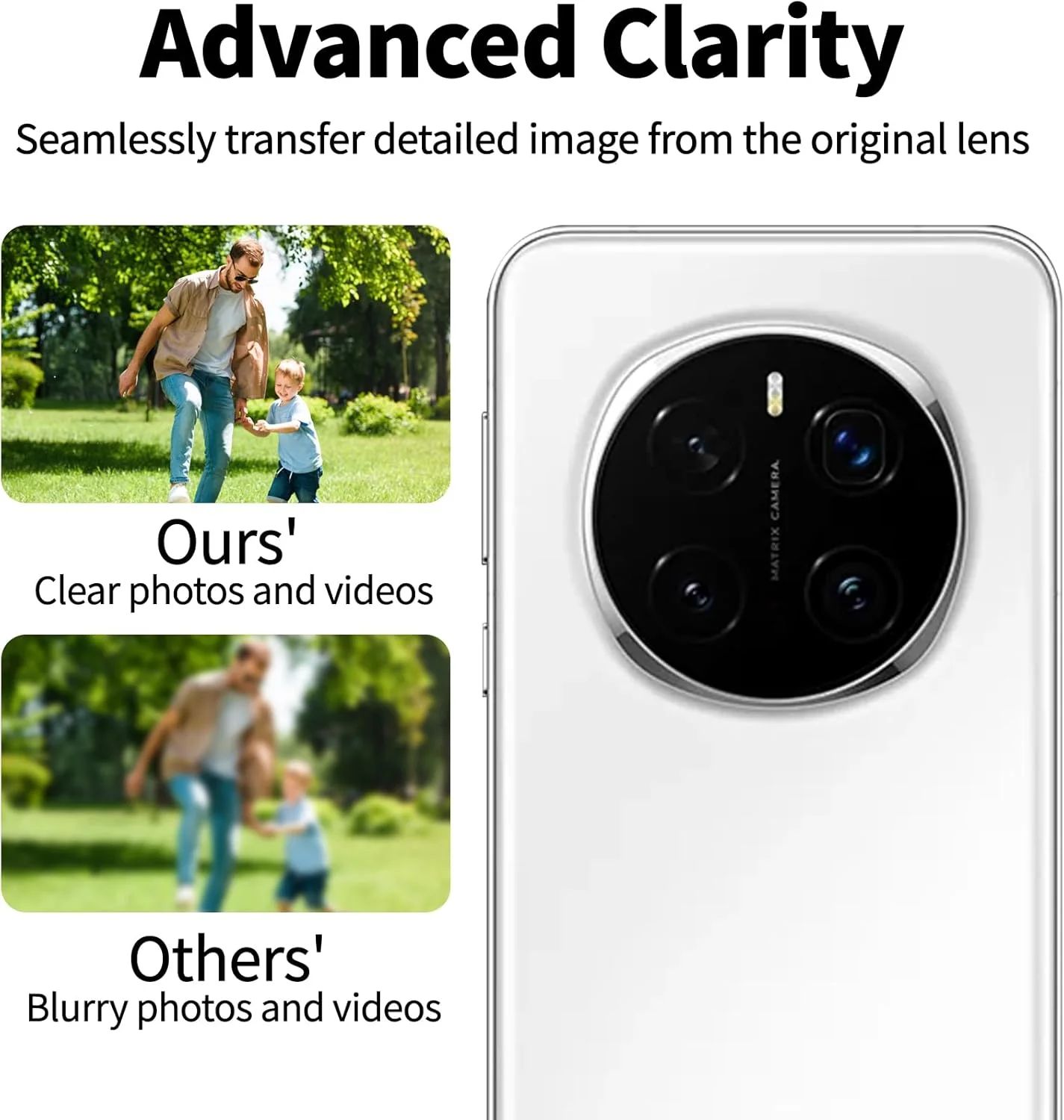 محافظ صفحه نمایش شیشه ای حرارت دیده سازگار با HONOR Magic 7 Pro 5G به همراه محافظ لنز، سختی 9H ضد خش، نصب آسان [6.8 اینچ]