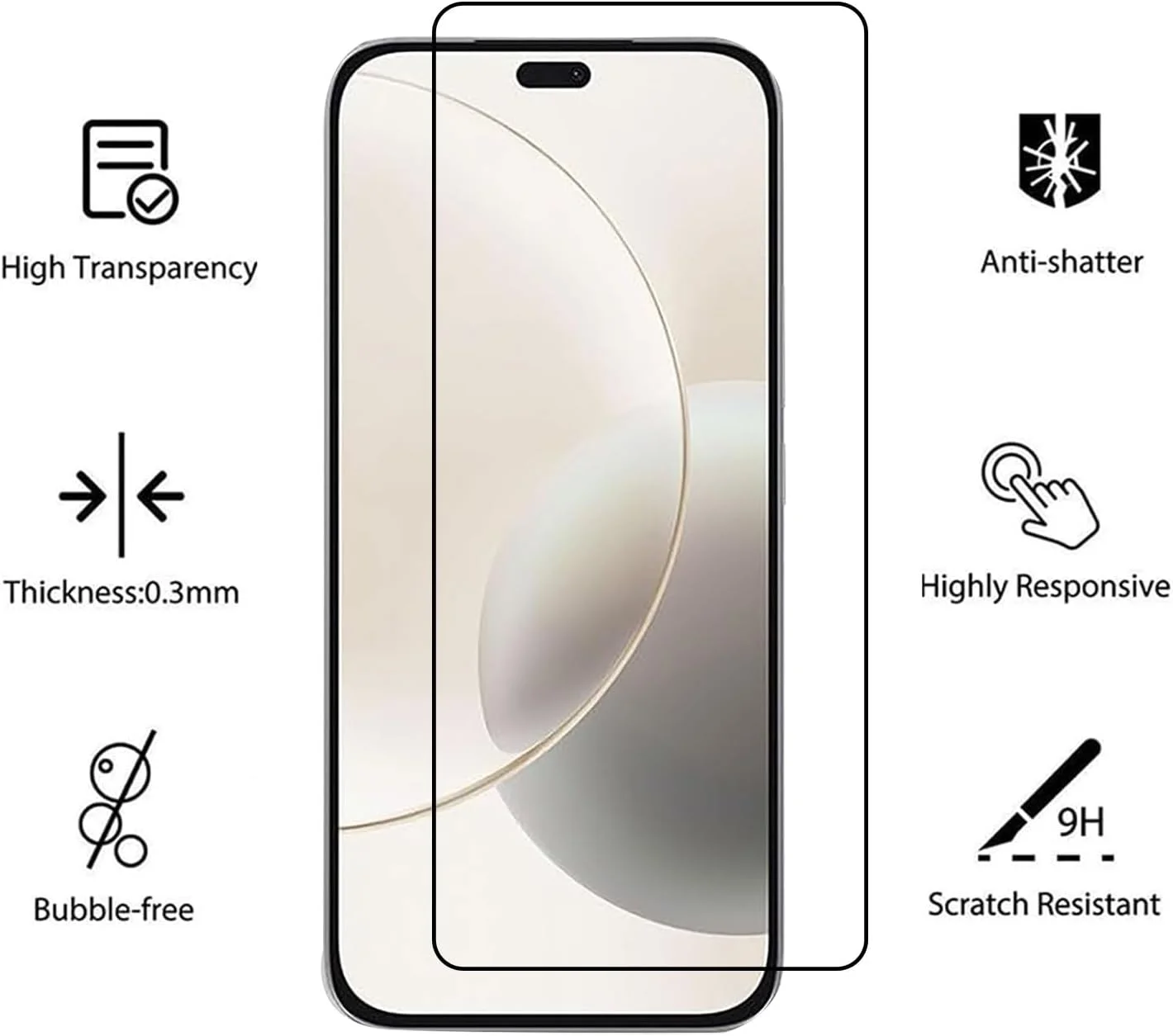 محافظ صفحه نمایش شیشه ای حرارت دیده و محافظ دوربین مدل Tujibeay 2+2 Pack سازگار با Honor 400 Lite، فیلم شیشه ای حرارت دیده محافظ دوربین سه بعدی