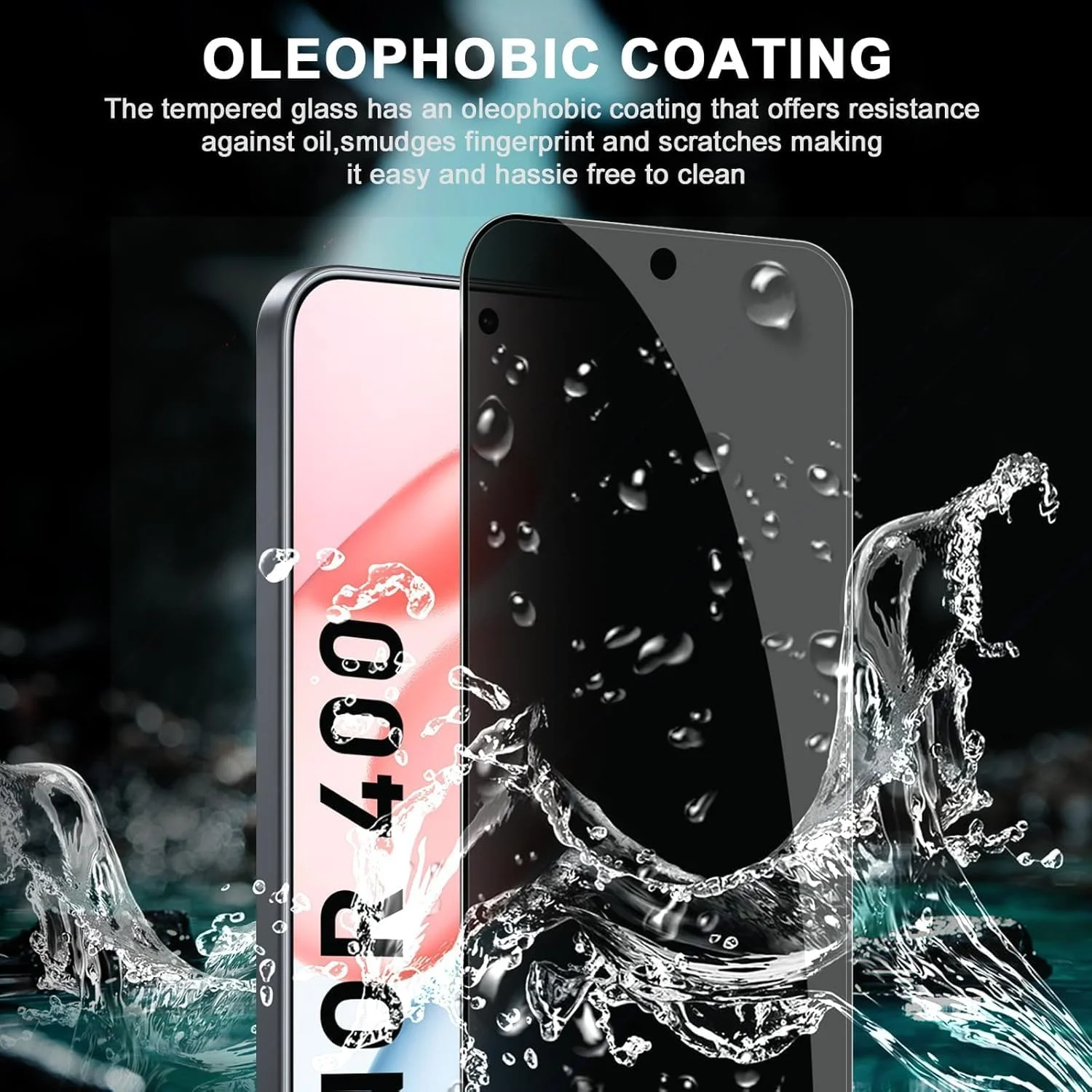 محافظ صفحه نمایش شیشه ای حریم خصوصی کیوکسیوزنی سازگار با Honor 400 5G [بسته 2 عددی]، [سختی 9H]، [پوشش کامل]، [ضد اثر انگشت]