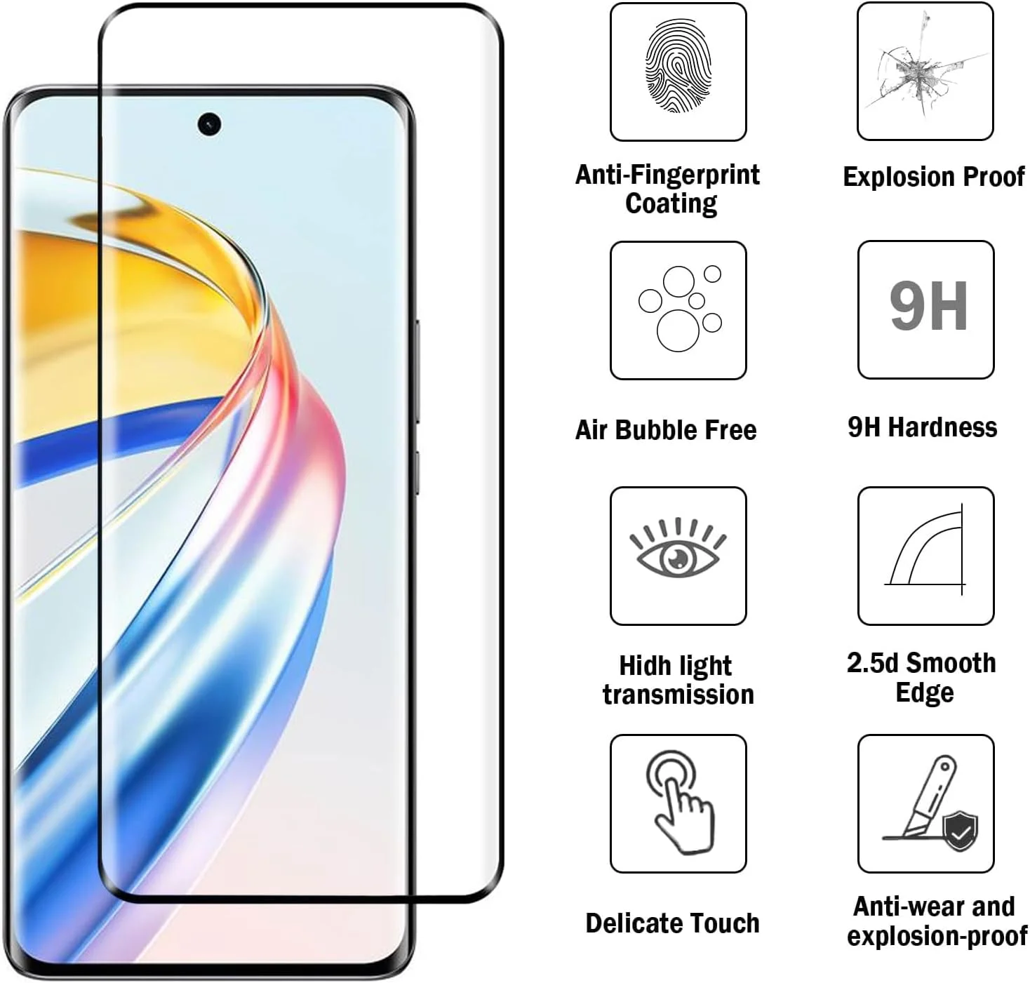 محافظ صفحه نمایش شیشه ای CooToly برای Honor X9b 5G (مخصوص X9b 5G)