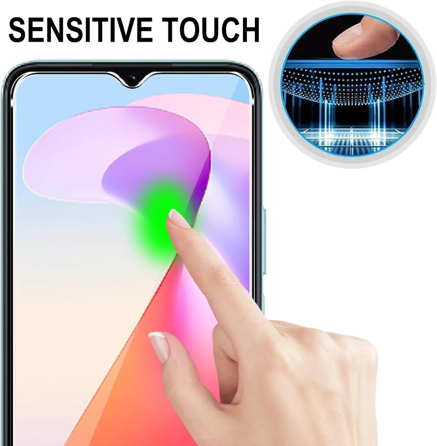 محافظ صفحه نمایش شیشه ای حرارت دیده [بسته 3 عددی] مناسب برای گوشی های آنر X6A 4G / آنر X5 Plus 4G، سختی 9H، وضوح بالا، ضد خش، بدون حباب و ضد اثر انگشت