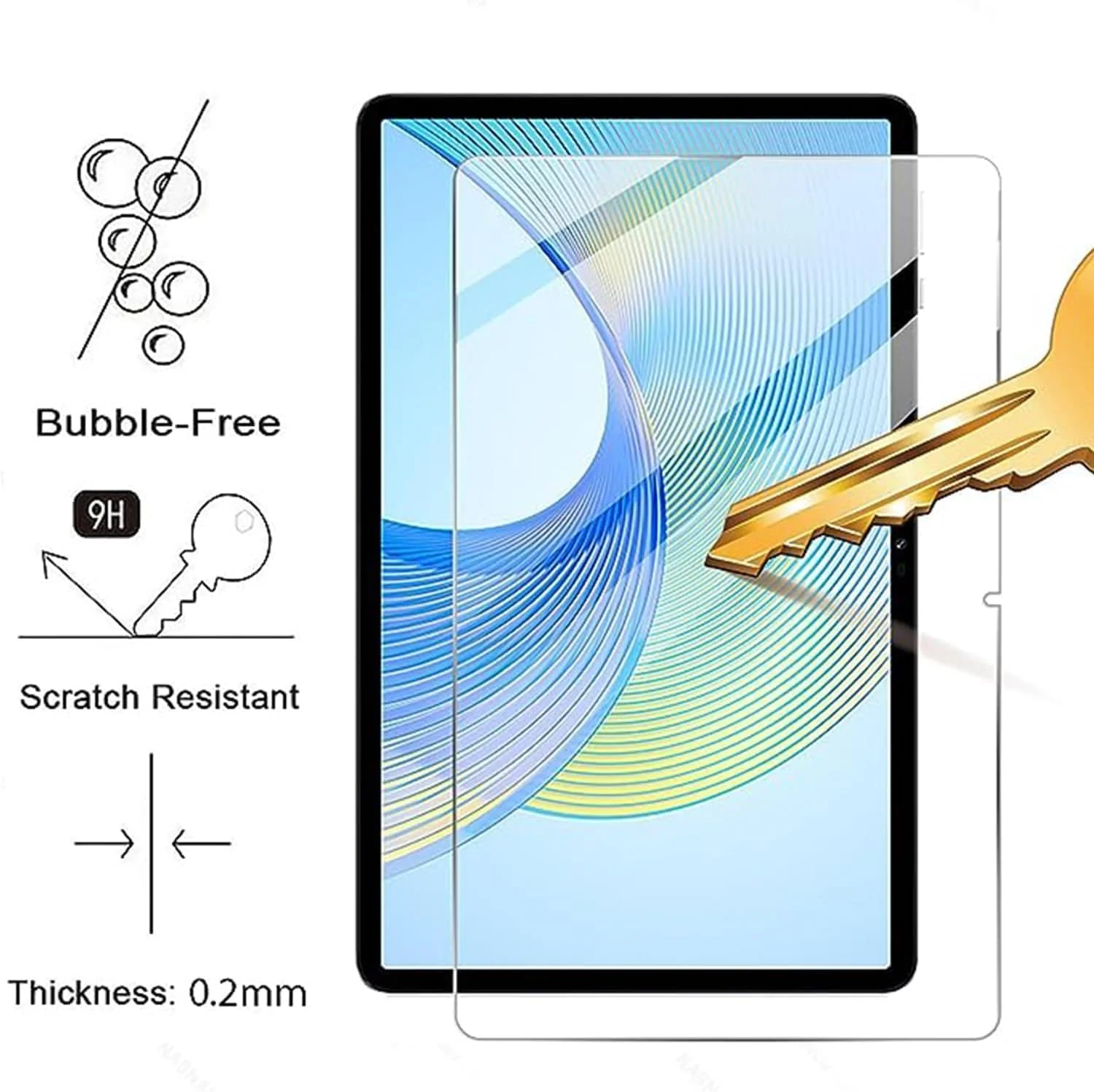 محافظ صفحه نمایش شیشه ای و محافظ دوربین PAXTOR سازگار با Honor Pad X9/Honor Pad X8 Pro، فیلم شیشه ای محافظ دوربین سه بعدی (11.5 اینچ) (شفاف) [بسته 2+2 تایی]