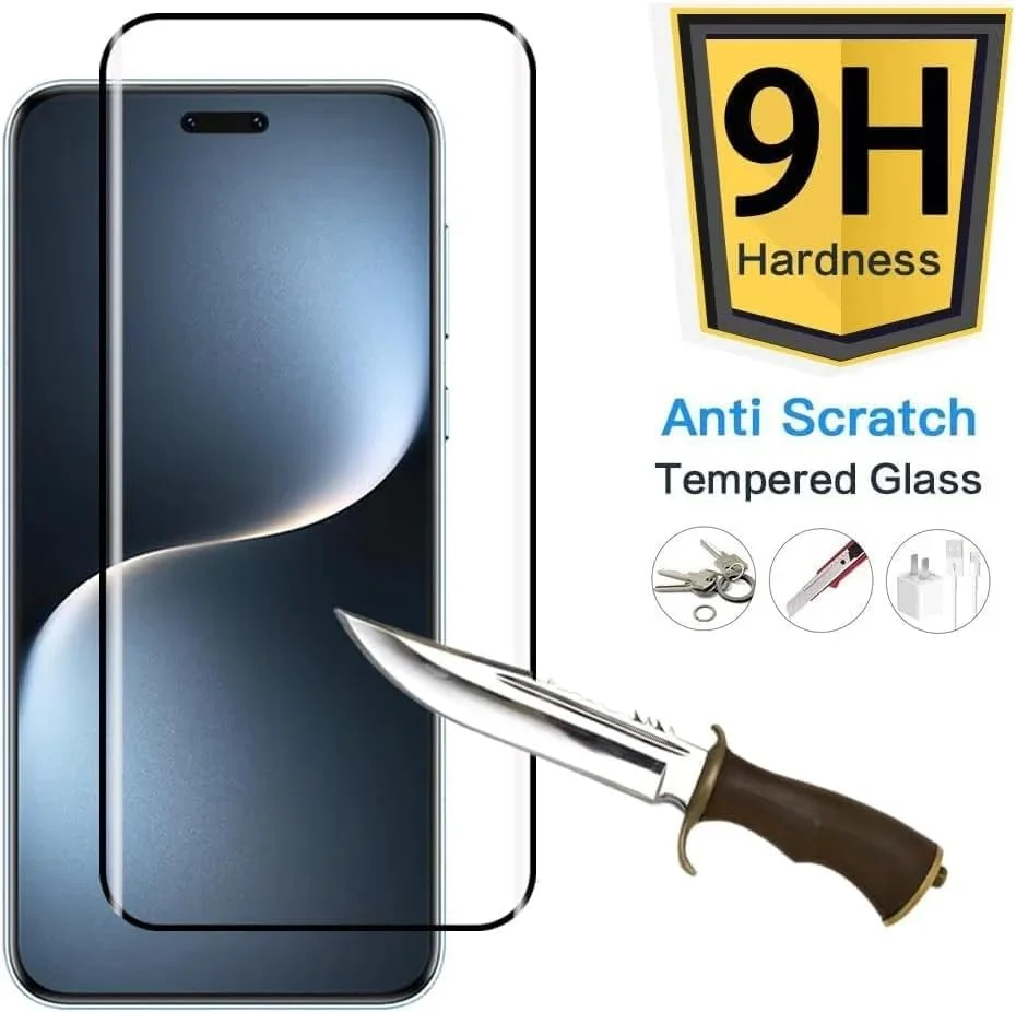 محافظ صفحه نمایش Honor Magic7 Pro، شیشه حرارت دیده Honor Magic 7 Pro [چسب کامل] [پوشش کامل] [بدون حباب] محافظ صفحه نمایش شفاف HD با واکنش دهی بالا برای Honor Magic7 pro (مشکی 5D)