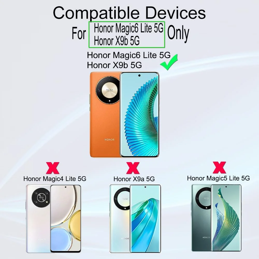 محافظ صفحه نمایش انعطاف پذیر TPU آی ب wind مدل 2 عددی مناسب برای گوشی آنر Magic6 Lite/Honor X9b 6.78 اینچ (نه برای Honor Magic4 Lite/Magic5 Lite/Honor X9a 5G) به همراه 1 عدد محافظ لنز دوربین و 1 عدد محافظ پشت گوشی [نصب آسان]