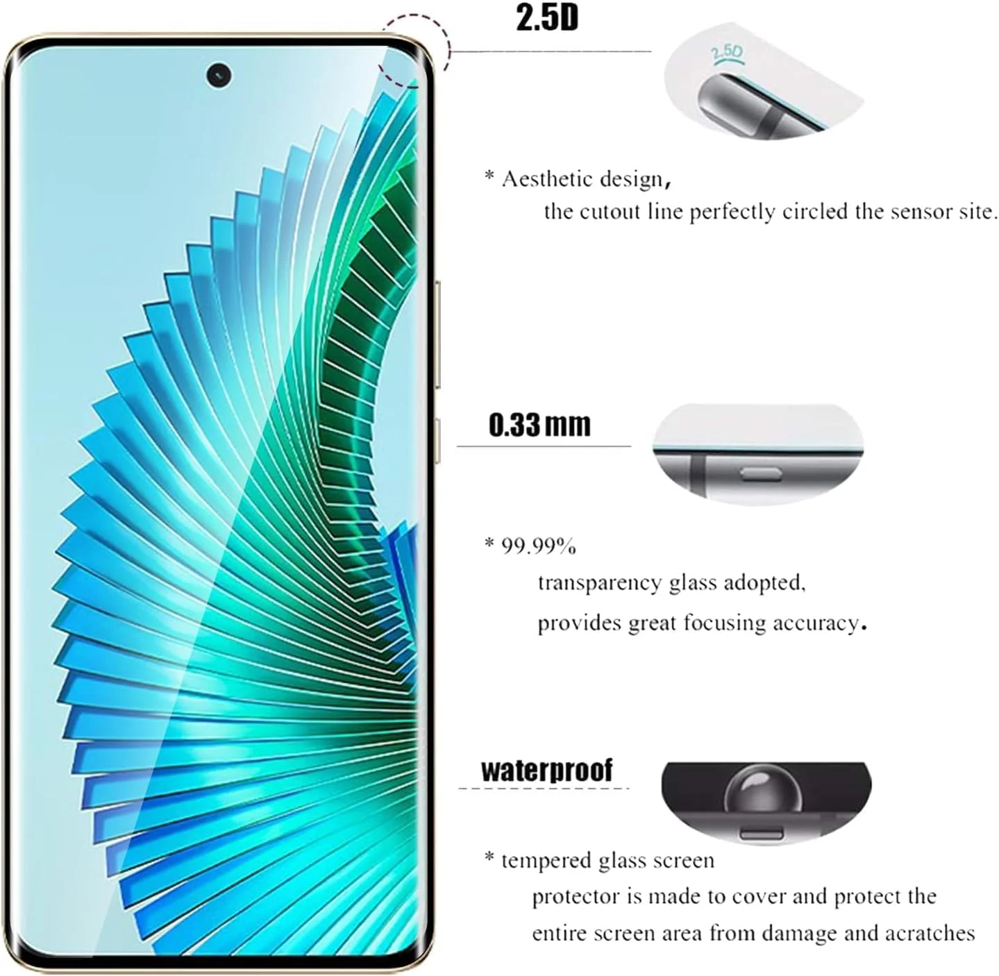 محافظ صفحه نمایش شیشه ای Kejuthrv سازگار با گوشی آنر مجیک 6 لایت 5G (بسته 2 عددی) 6.78 اینچی به همراه محافظ لنز دوربین محافظ صفحه نمایش شیشه ای Kejuthrv سازگار با گوشی آنر مجیک 6 لایت 5G (بسته 2 عددی) 6.78 اینچی به همراه محافظ لنز دوربین
