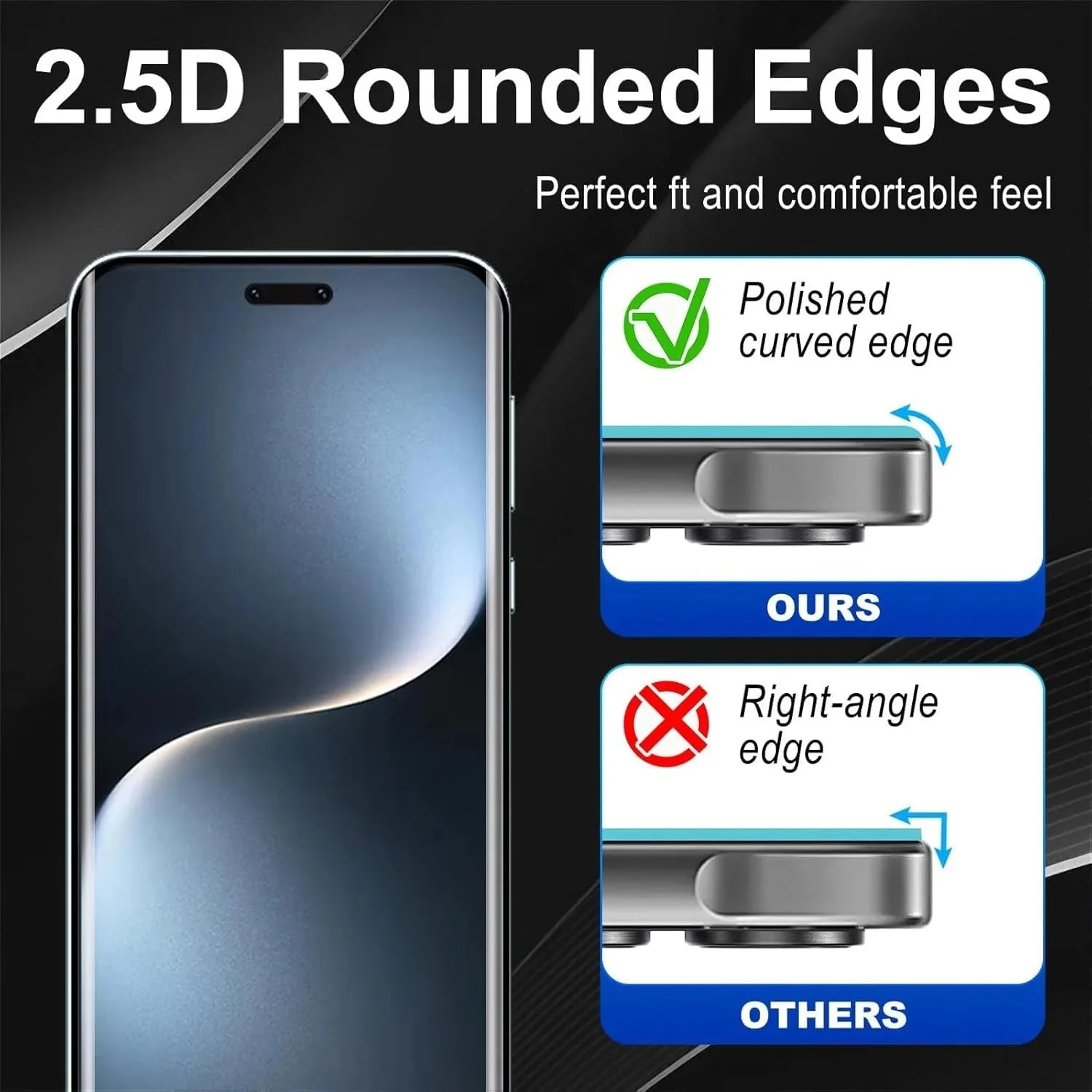محافظ صفحه نمایش Honor Magic7 Pro، شیشه حرارت دیده Honor Magic 7 Pro [چسب کامل] [پوشش کامل] [بدون حباب] محافظ صفحه نمایش شفاف HD با واکنش دهی بالا برای Honor Magic7 pro (مشکی 5D)