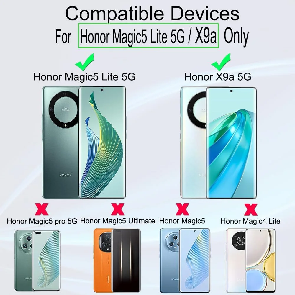 محافظ صفحه نمایش انعطاف پذیر TPU آی ب wind مناسب برای گوشی های Honor Magic 5 Lite 5G/Honor X9a 5G سایز 6.67 اینچ، 2 عدد به همراه 1 عدد محافظ لنز دوربین و 1 عدد محافظ پشت گوشی [نصب آسان]