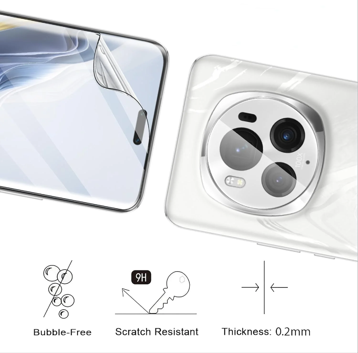 Gruattreay Compatible with Honor Magic6 Pro 5G Screen Protector, 2 Pack Flexible Screen Protector + 2 Pack Tempered Glass Camera Lens Protector, HD, Anti-Scratch Gruattreay Compatible with Honor Magic6 Pro 5G Screen Protector, 2 Pack Flexible Screen Protector + 2 Pack Tempered Glass Camera Lens Protector, HD, Anti-Scratch