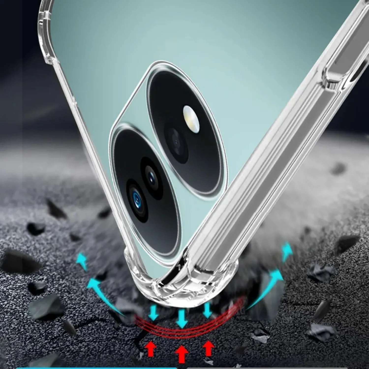 قاب محافظ گوشی توجیبی (1+2 عددی) سازگار با گوشی Honor x7 B به همراه 2 عدد محافظ صفحه نمایش شیشه ای حرارت دیده، کاور TPU نرم و شفاف