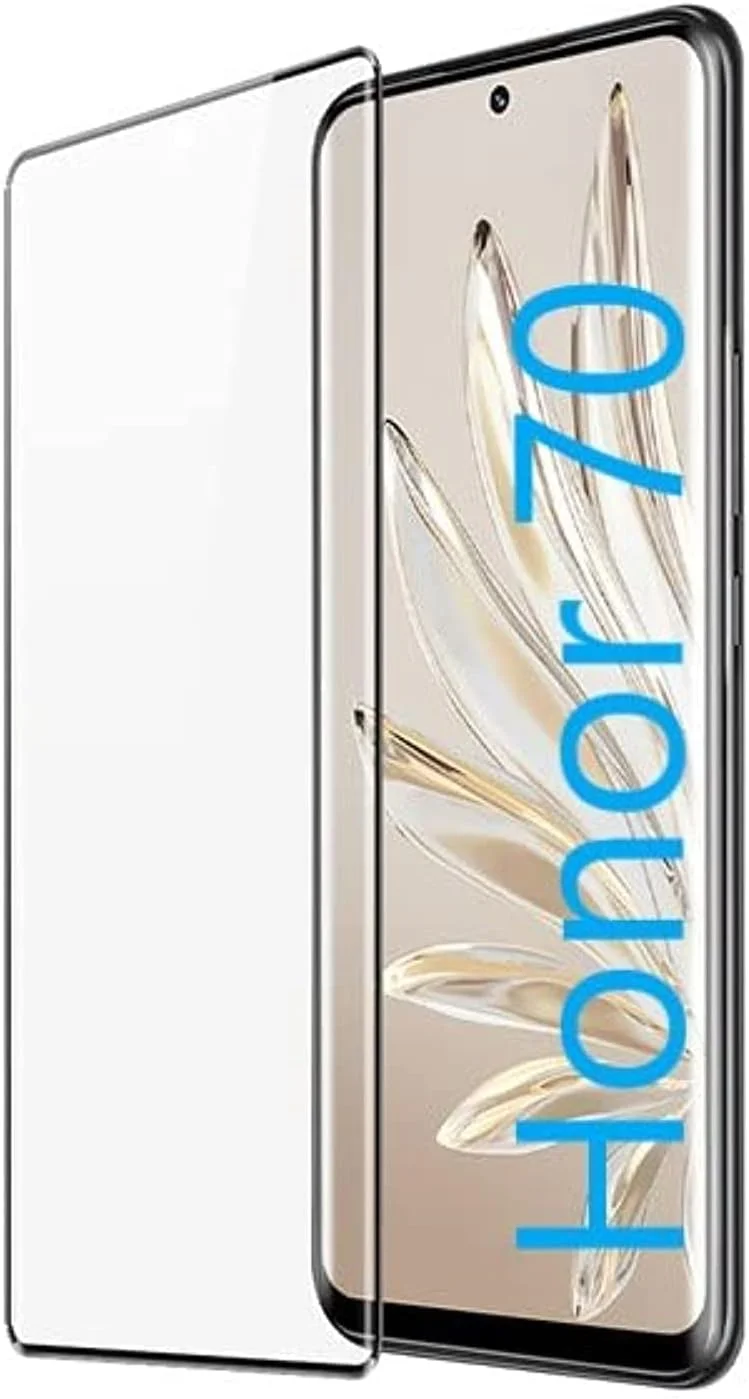 محافظ صفحه نمایش شیشه ای حرارت دیده شفاف و ضد خش Muzz مناسب برای گوشی Honor 70 - مشکی