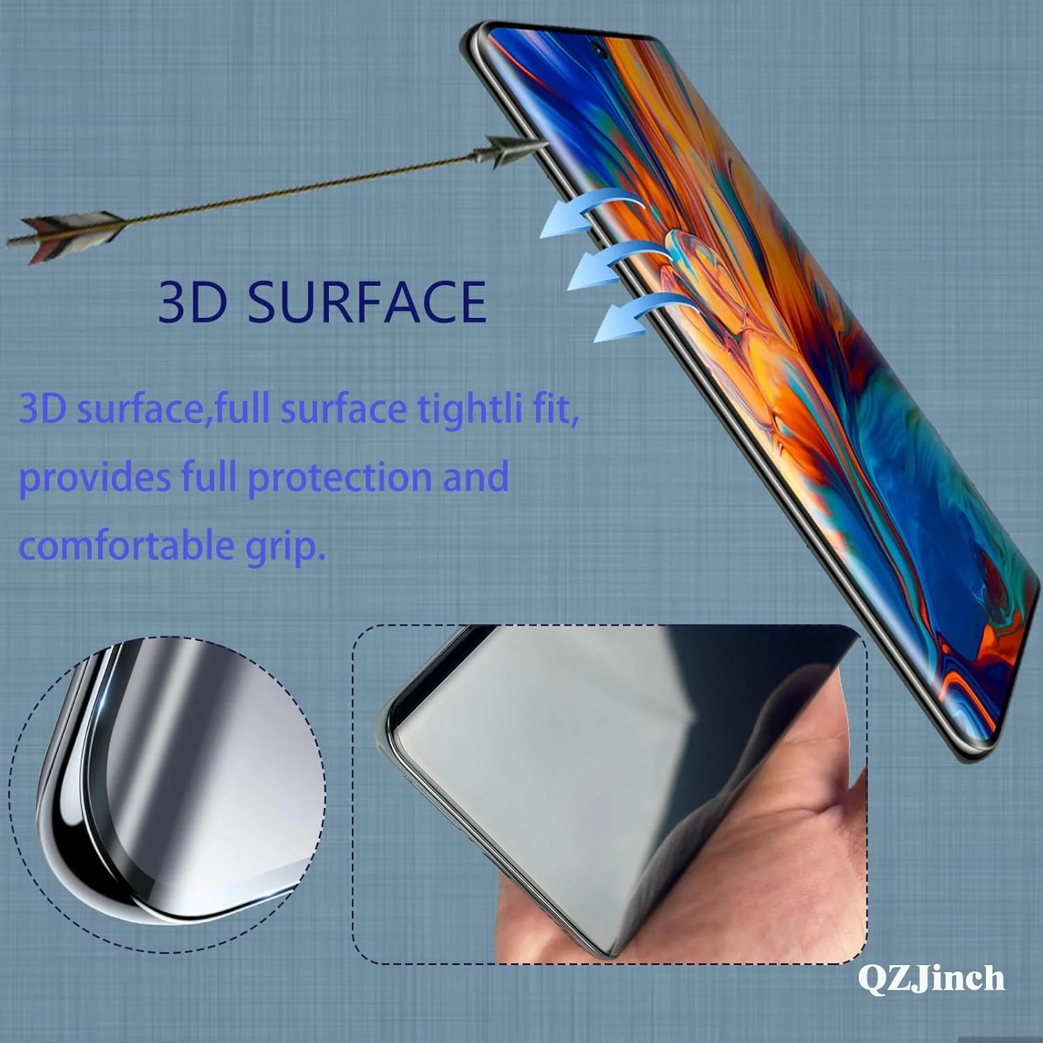 محافظ صفحه نمایش QZJinch [بسته 2+2 عددی] برای HONOR X9b 5G، سازگار با شناسه اثر انگشت، محافظت کامل از صفحه نمایش سه بعدی، مقاوم در برابر خراش، شفافیت HD، سازگار با قاب، سازگار با HONOR X9b 5G
