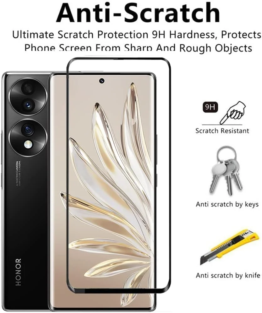 محافظ صفحه نمایش شیشه ای حرارت دیده شفاف و ضد خش Muzz مناسب برای گوشی Honor 70 - مشکی محافظ صفحه نمایش شیشه ای حرارت دیده شفاف و ضد خش Muzz مناسب برای گوشی Honor 70 - مشکی