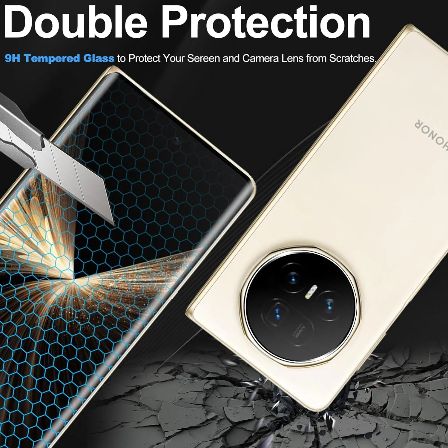 محافظ صفحه نمایش شیشه ای حرارت دیده Bihizei برای Honor Magic V5، 2 عدد محافظ صفحه نمایش سه بعدی و 2 عدد محافظ لنز دوربین عقب، بدون حباب، محافظت دوگانه محافظ صفحه نمایش شیشه ای حرارت دیده Bihizei برای Honor Magic V5، 2 عدد محافظ صفحه نمایش سه بعدی و 2 عدد محافظ لنز دوربین عقب، بدون حباب، محافظت دوگانه
