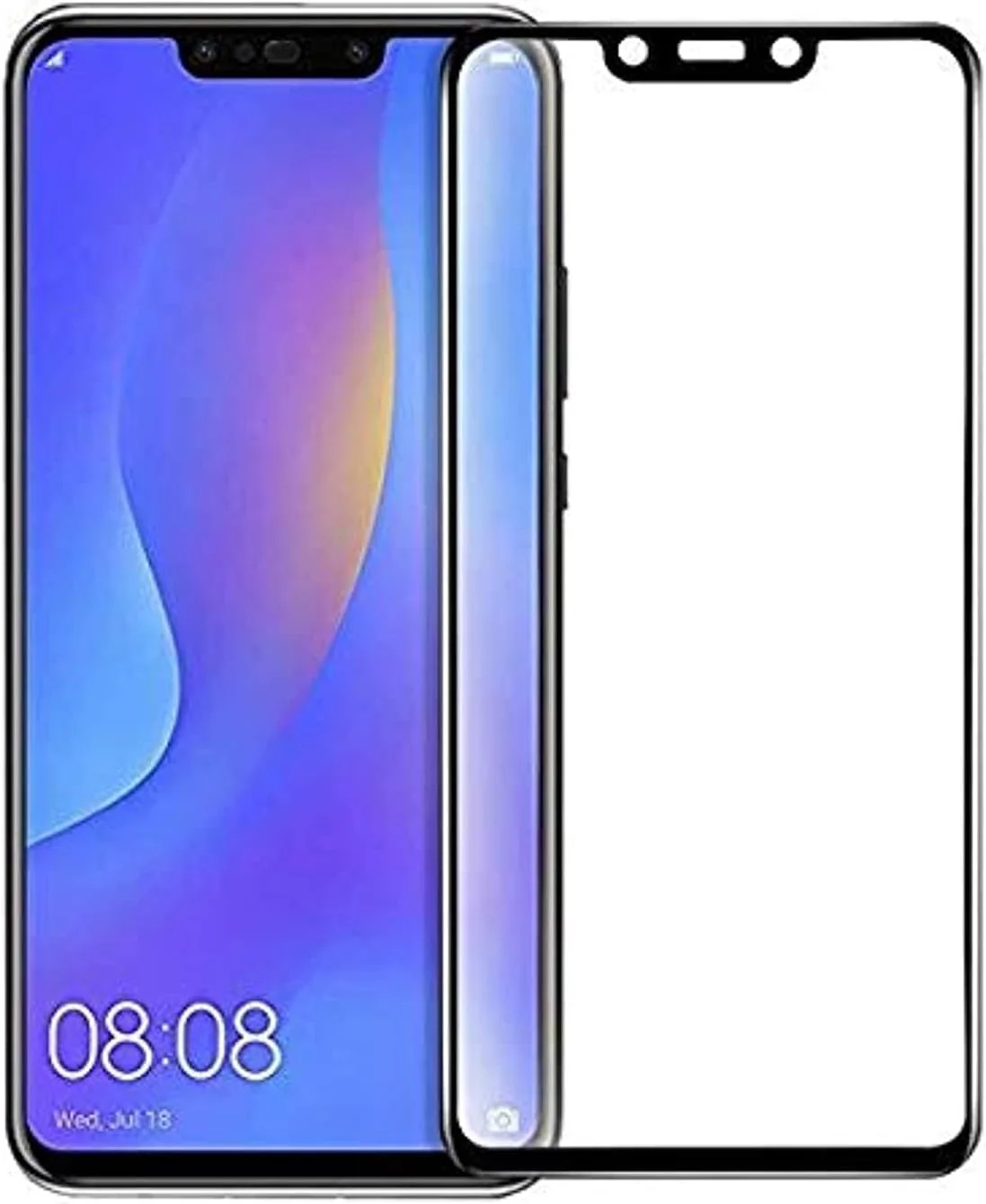 محافظ صفحه نمایش شیشه ای حرارت دیده 5D سازگار با HUAWEI - پوشش کامل، وضوح HD، ضد خش، بدون حباب، نصب آسان، شیشه محافظ فوق العاده نازک برای تلفن های هوشمند (HUAWEI HONOR X7)