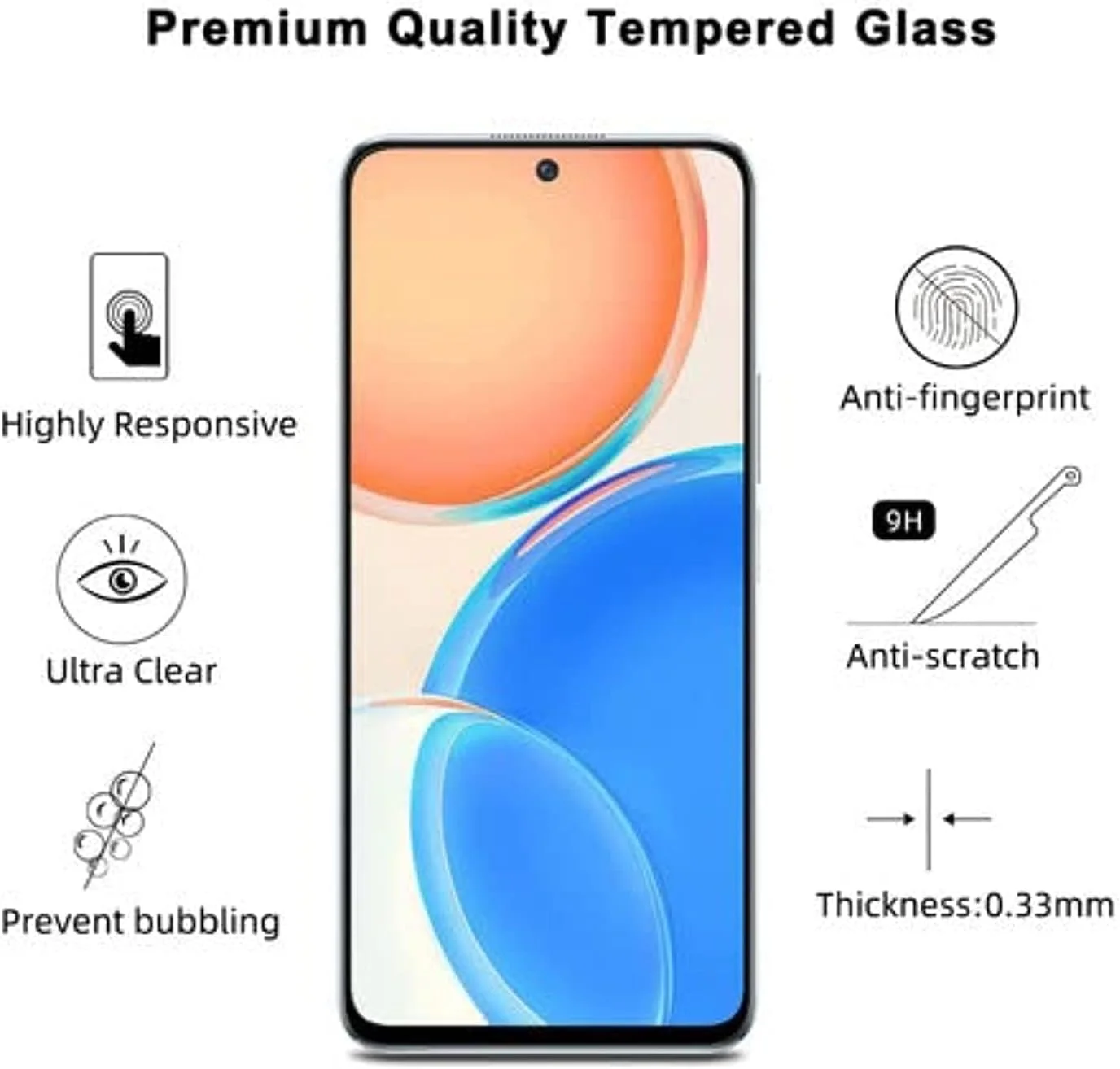 محافظ شیشه ای ایمودیل برای گوشی های آنر X9 / X9 5G / X30 / Magic 4 Lite، محافظ صفحه نمایش شیشه حرارت دیده با چسب کامل و پوشش لبه به لبه