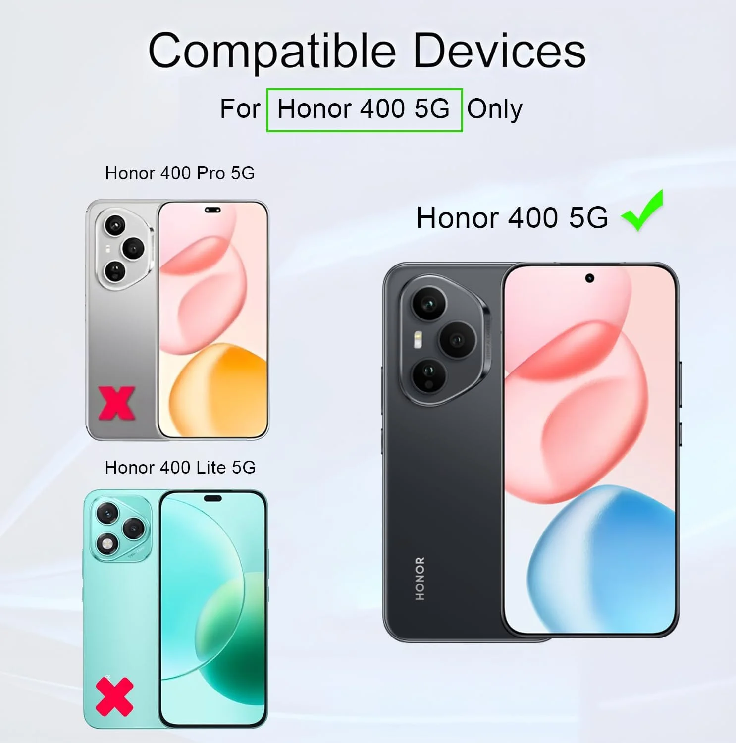 محافظ صفحه نمایش [2+2] UOEPOWA برای گوشی Honor 400 به همراه محافظ لنز دوربین، فیلم شیشه ای حرارت دیده 9H، فیلم شفاف HD مقاوم در برابر خراش، محافظت درجه نظامی، پوشش کامل HD، ضد اثر انگشت