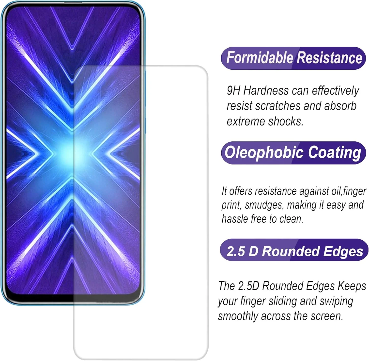 محافظ صفحه نمایش شیشه ای حرارت دیده هوپشی Honor 9X، ضد ضربه و محافظت 9H از Nice.Store.UAE محافظ صفحه نمایش شیشه ای حرارت دیده هوپشی Honor 9X، ضد ضربه و محافظت 9H از Nice.Store.UAE
