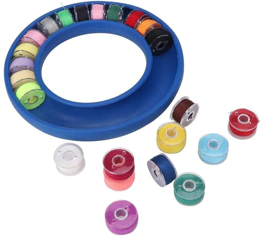 جعبه نگهداری ماسوره خیاطی، حلقه گرد سیلیکونی جمع و جور سبک وزن، محفظه نخ خیاطی، سازمان دهنده ماسوره خیاطی، جعبه نگهداری پلاستیکی