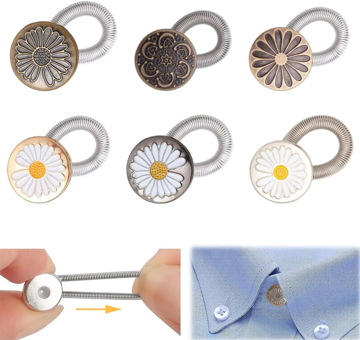 HANNEA® بسته 4 عددی افزایش دهنده سایز یقه برای پیراهن مردانه، دکمه های کشسان افزایش دهنده گردن، افزایش دهنده راحت یقه پیراهن برای کراوات، کت و شلوار و لوازم جانبی لباس رسمی