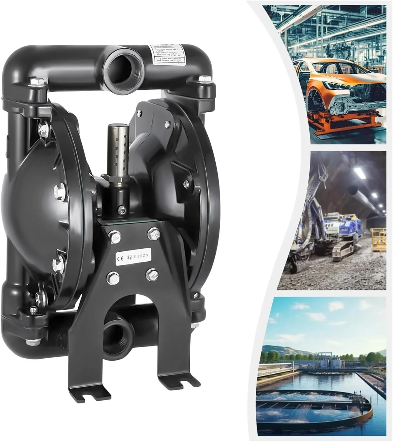 پمپ دیافراگمی، پمپ دیافراگمی دوگانه با عملکرد هوای صنعتی 35GPM، ورودی خروجی NPT 1 اینچ برای سیالات نفتی 120PSI پمپ دیافراگمی، پمپ دیافراگمی دوگانه با عملکرد هوای صنعتی 35GPM، ورودی خروجی NPT 1 اینچ برای سیالات نفتی 120PSI