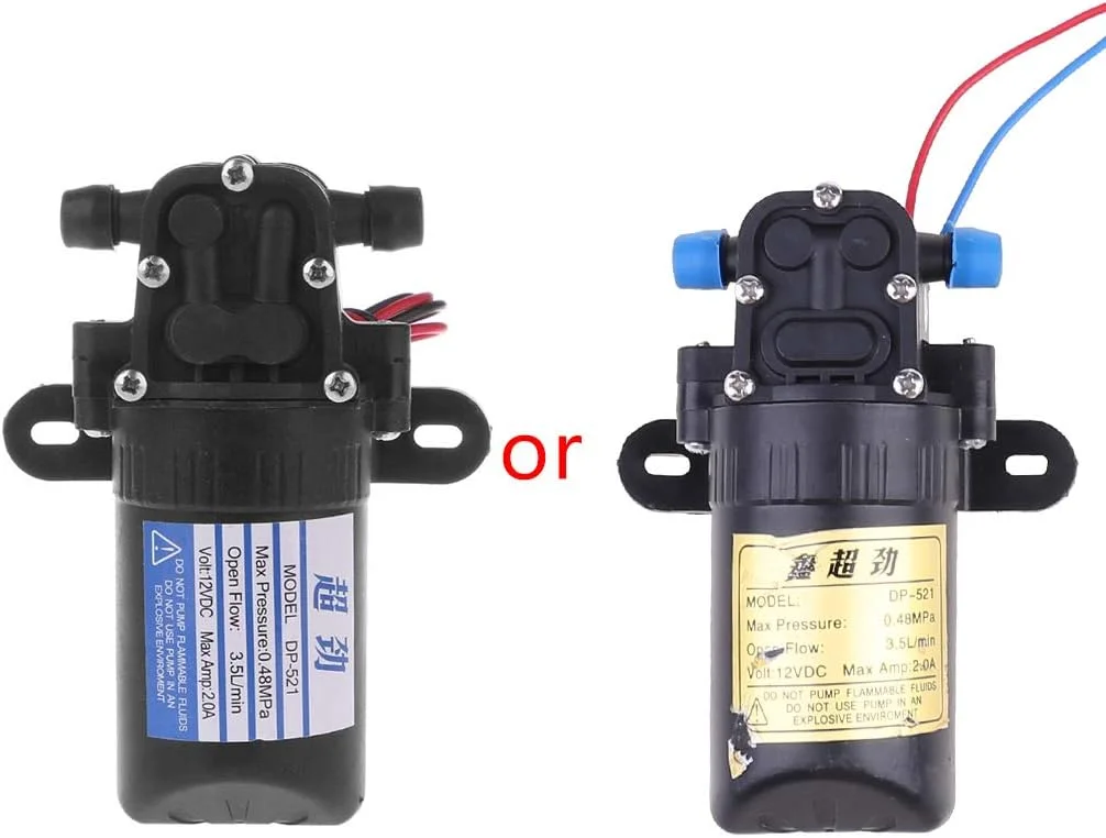 پمپ آب دیافراگمی خود مکش فشار قوی DC 12V 3.5L/Min 0.48MPa 70 PSI