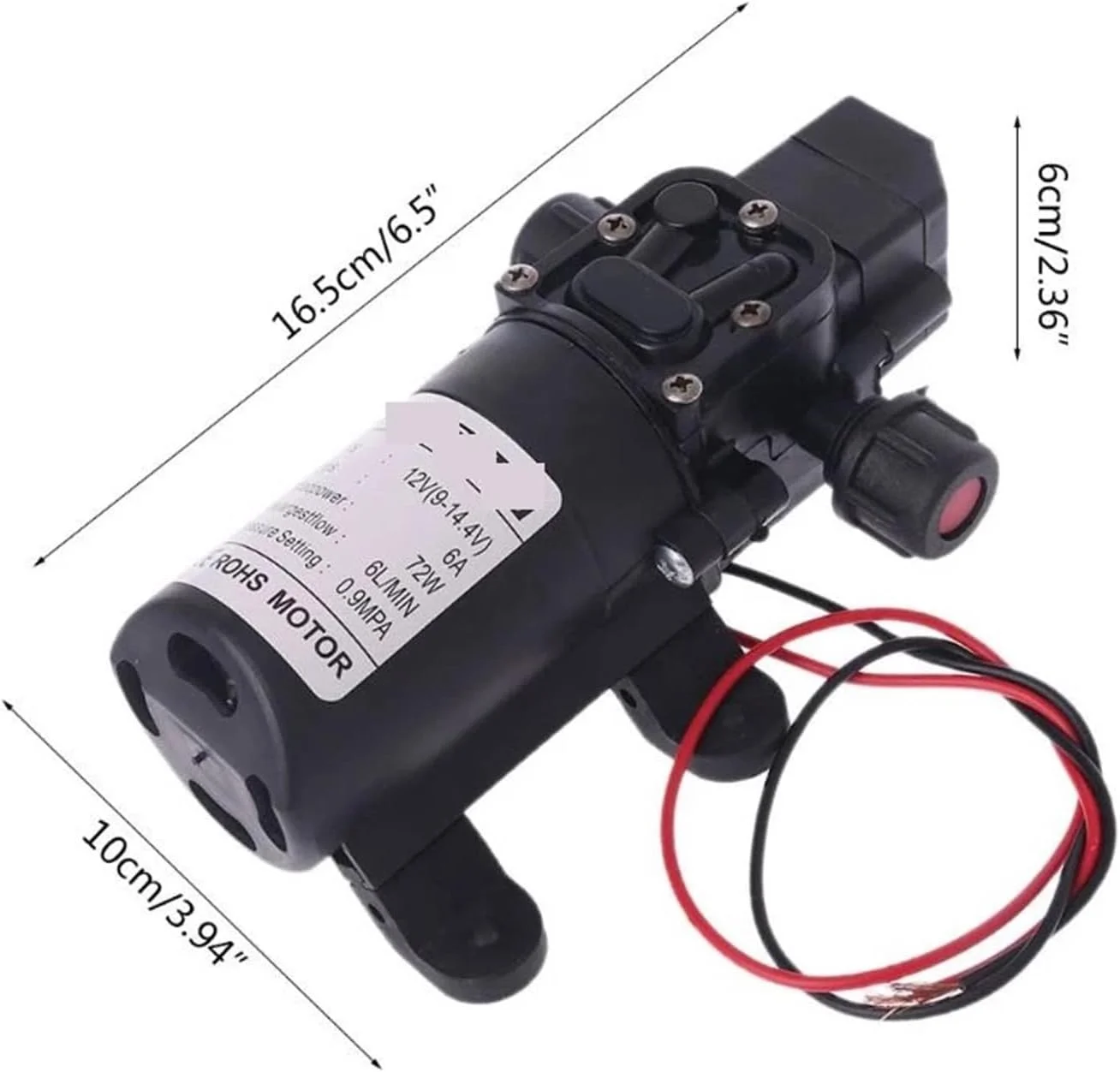 پمپ دیافراگمی، شیر هوشمند DC 12V 130PSI 6L/Min پمپ خود مکش دیافراگمی فشار قوی آب 72W داغ